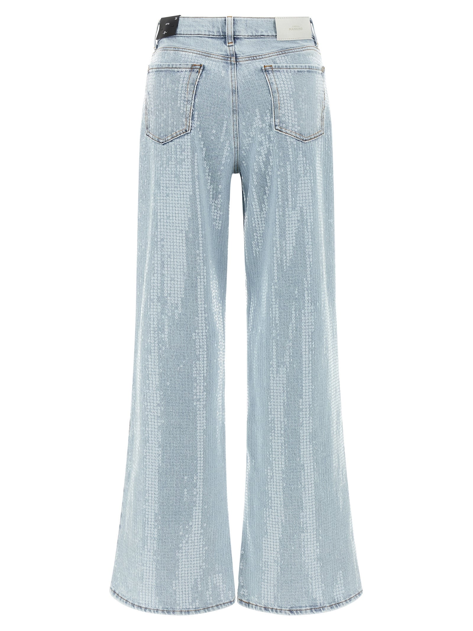 7 For All Mankind Blue Cotton Flared Women's Jeans
