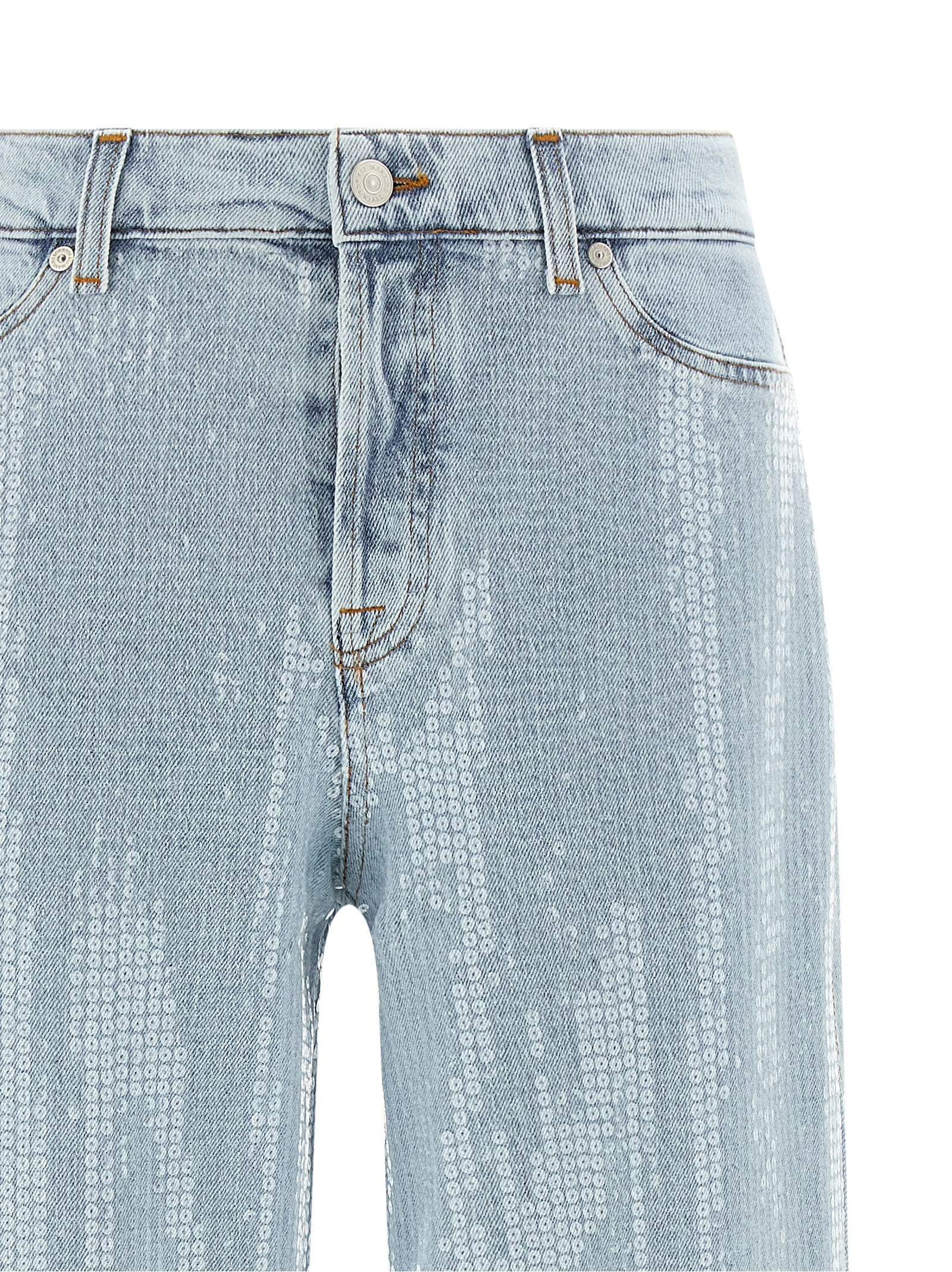 7 For All Mankind Blue Cotton Flared Women's Jeans