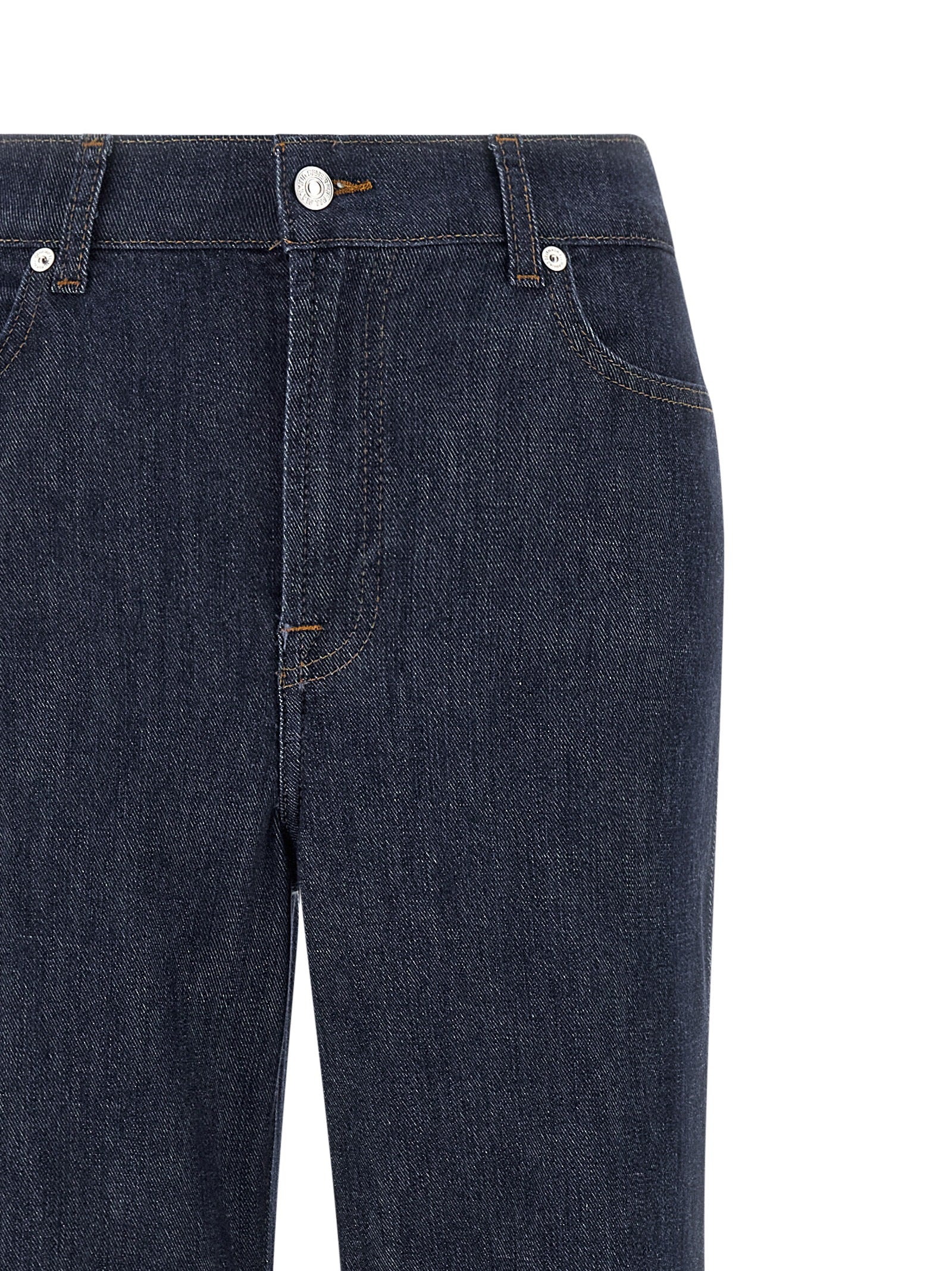 7 For All Mankind Blue Cotton Flared Women's Jeans