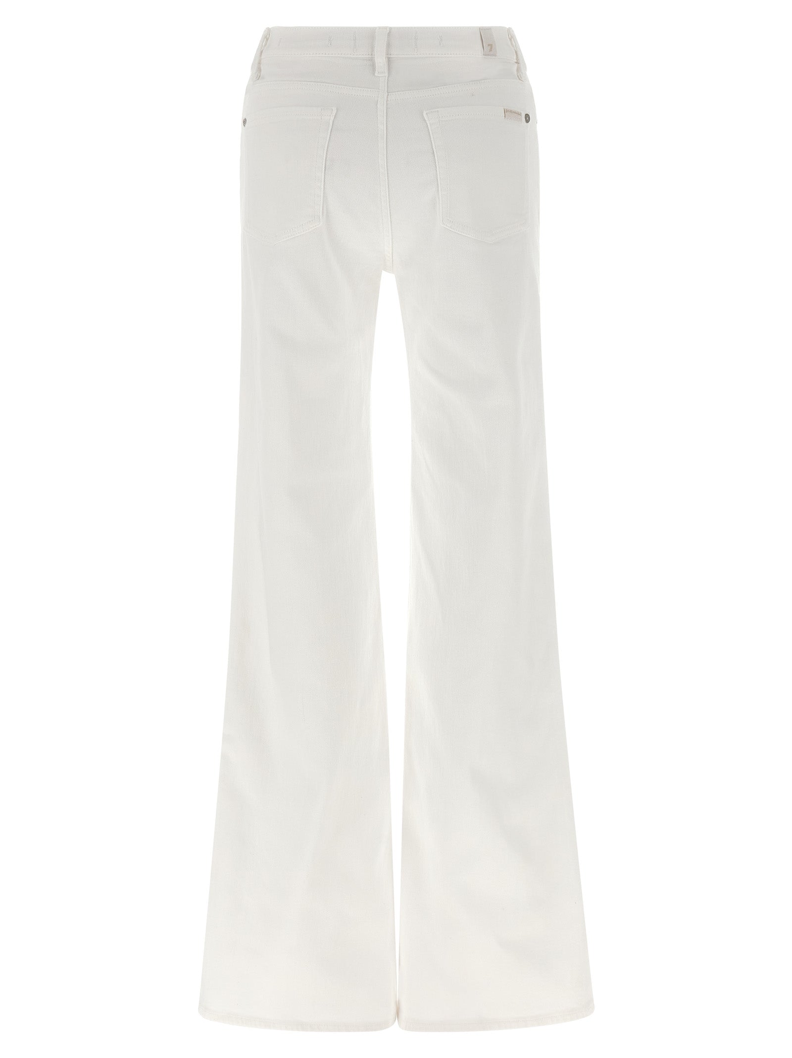 7 For All Mankind White Cotton Flared Women's Jeans