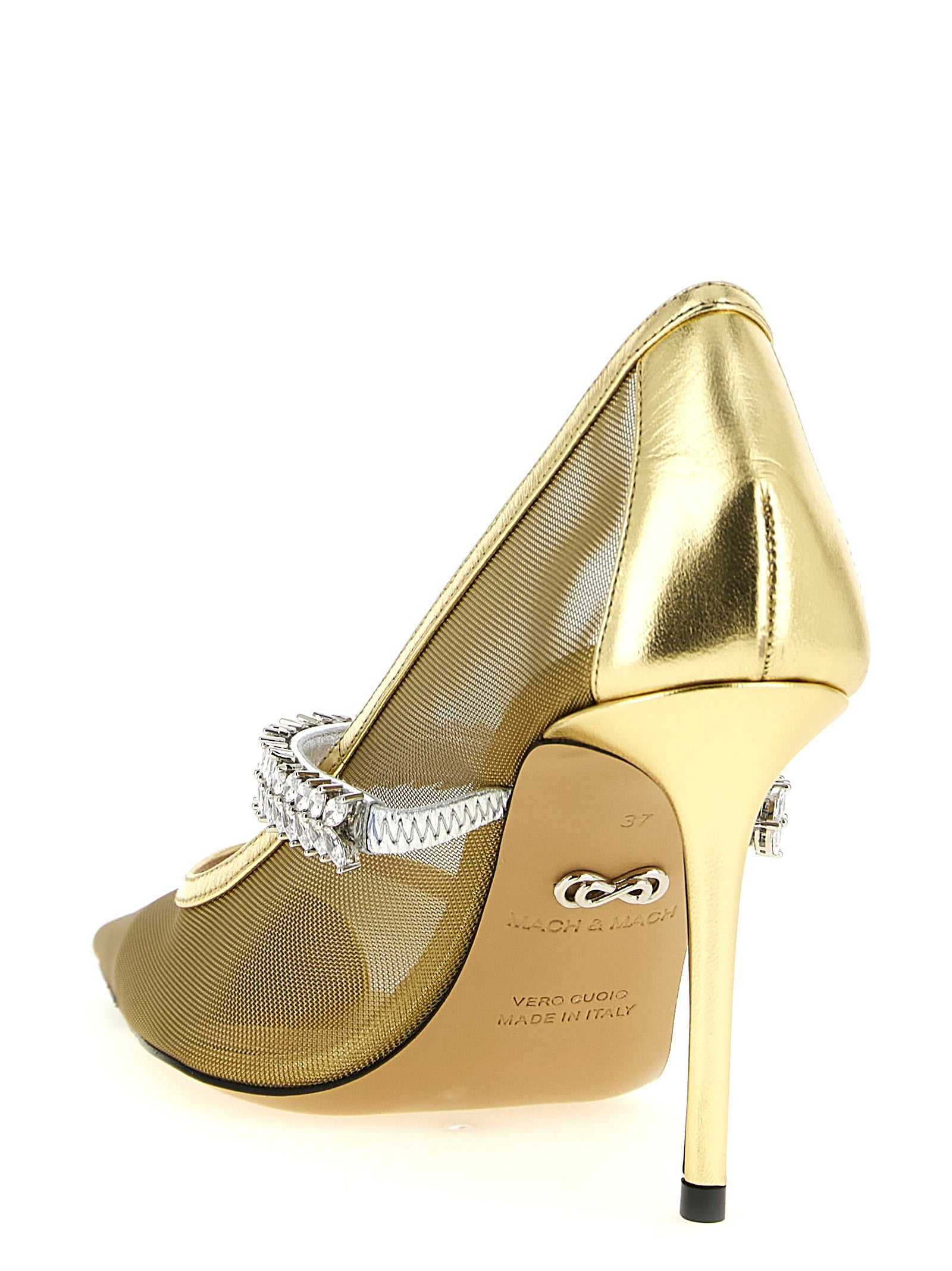 MACH & MACH Gold Polyamide High Heel Women's Pumps