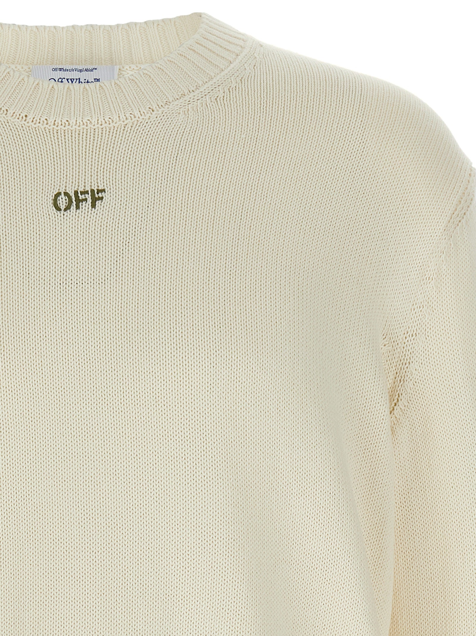 Off-White Beige Cotton Men's Cardigan