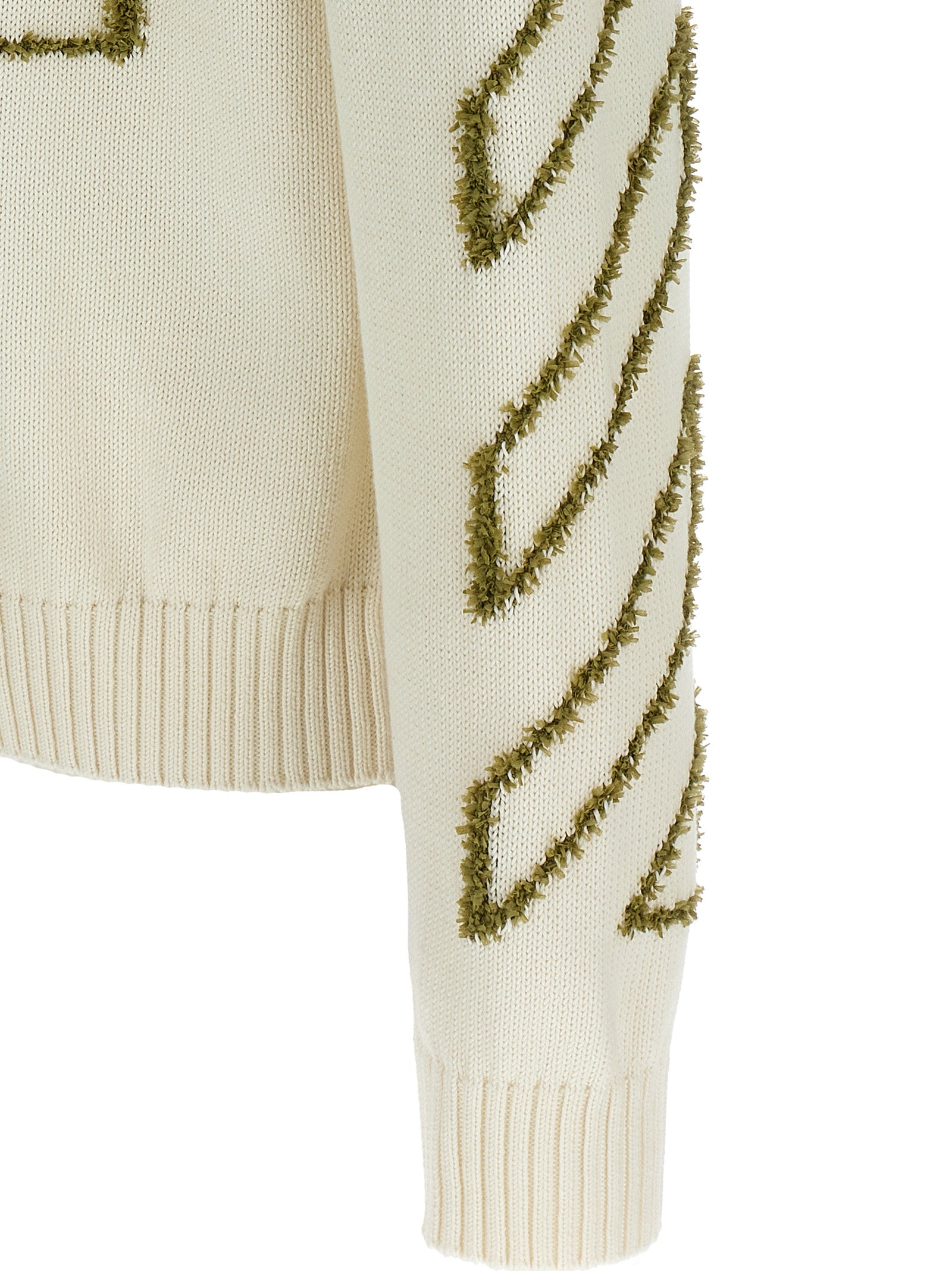 Off-White Beige Cotton Men's Cardigan