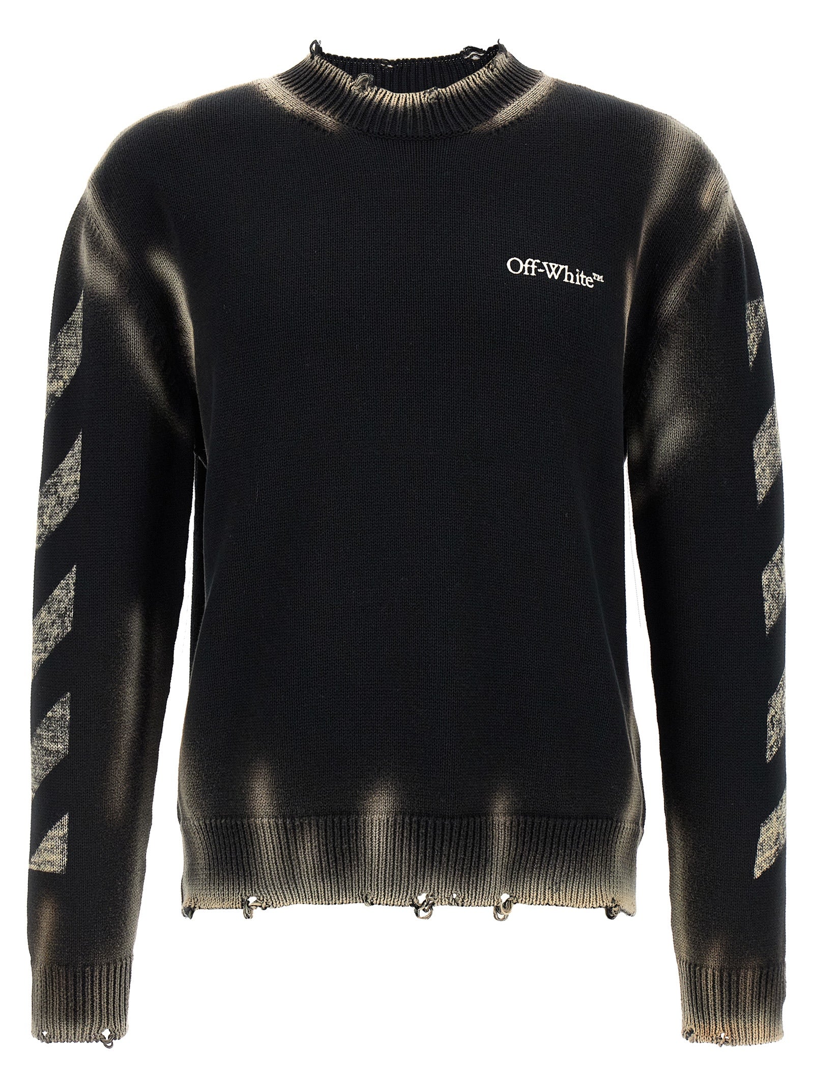Off-White Black Cotton Men's Cardigan