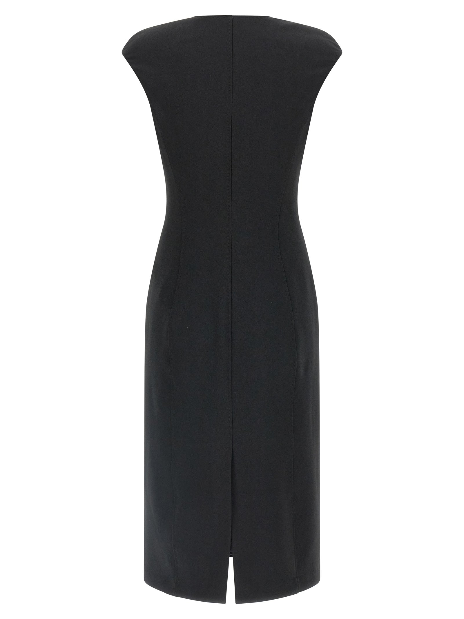 Elisabetta Franchi Black Polyester Midi Women's Dress
