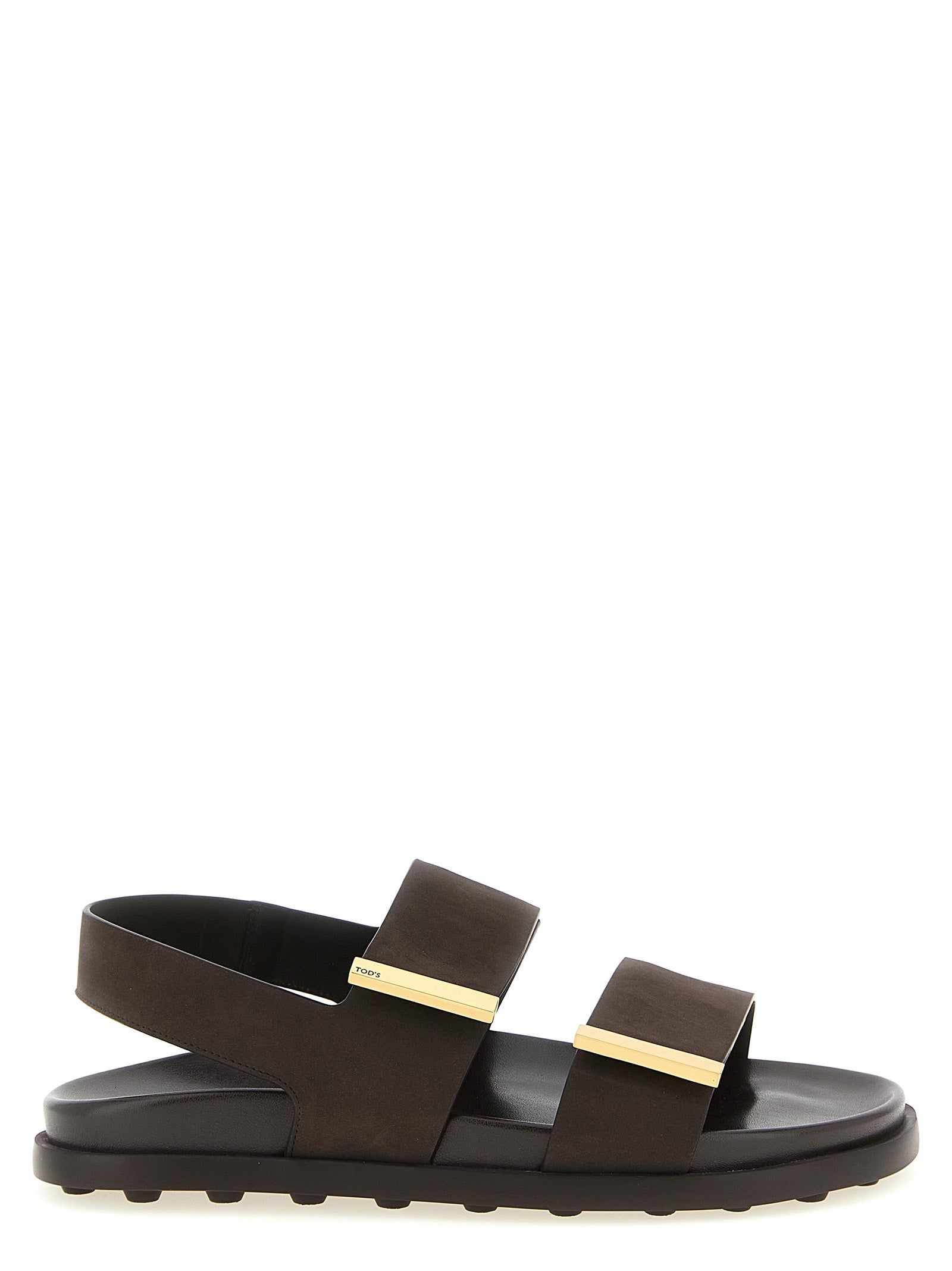 Tod's Brown Calfskin Flat Women's Sandals