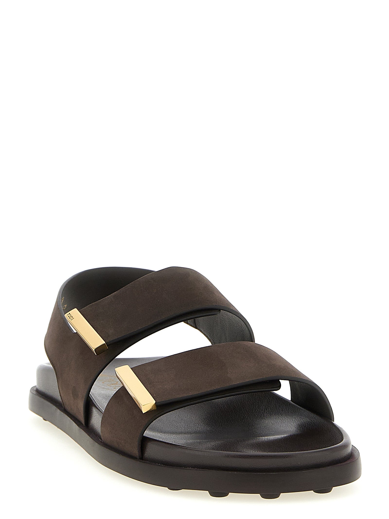 Tod's Brown Calfskin Flat Women's Sandals