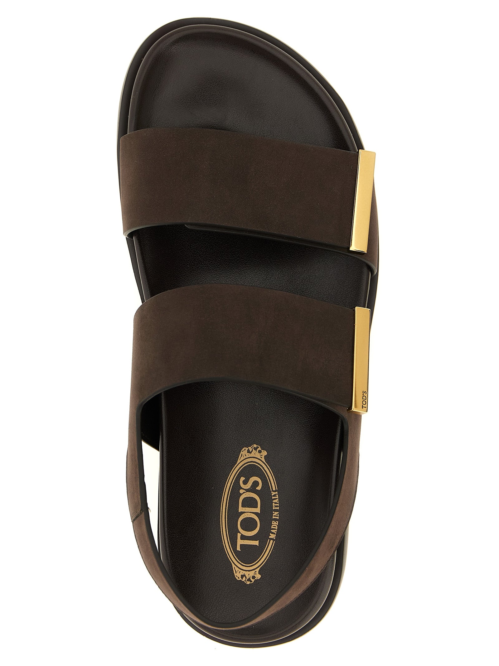 Tod's Brown Calfskin Flat Women's Sandals