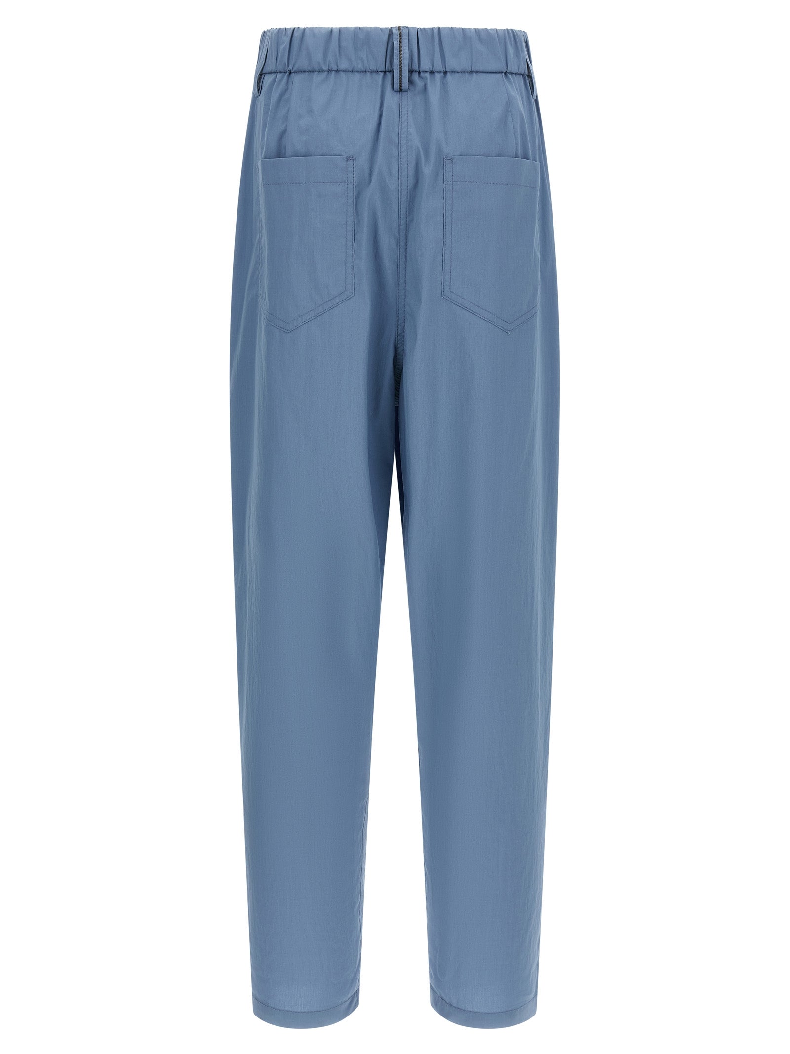 Brunello Cucinelli Blue Cotton Casual Women's Pants