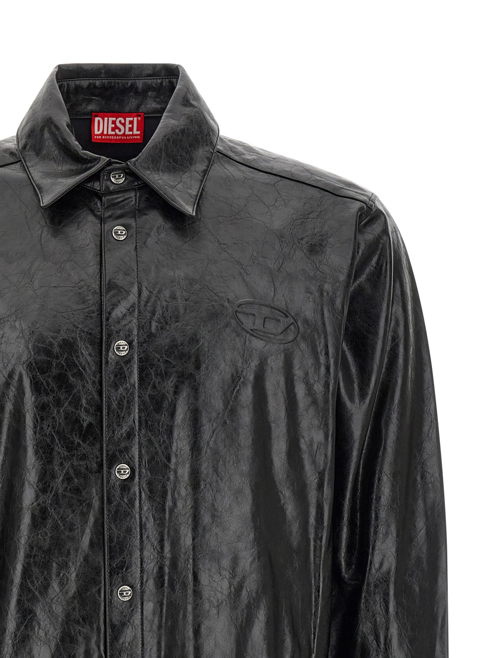 Diesel Black Viscose Men's Blouse