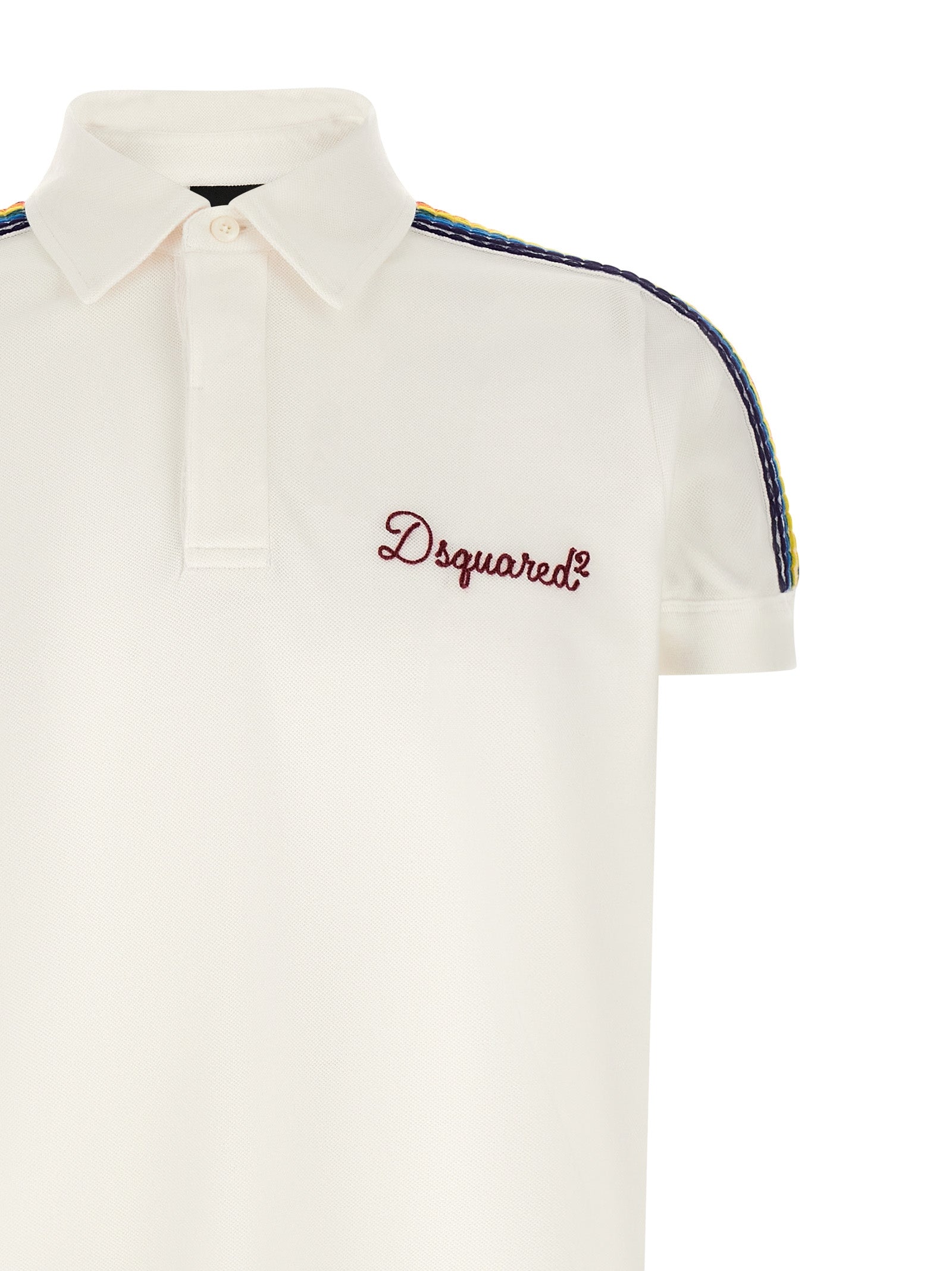 Dsquared² White Cotton Polo Men's Shirt