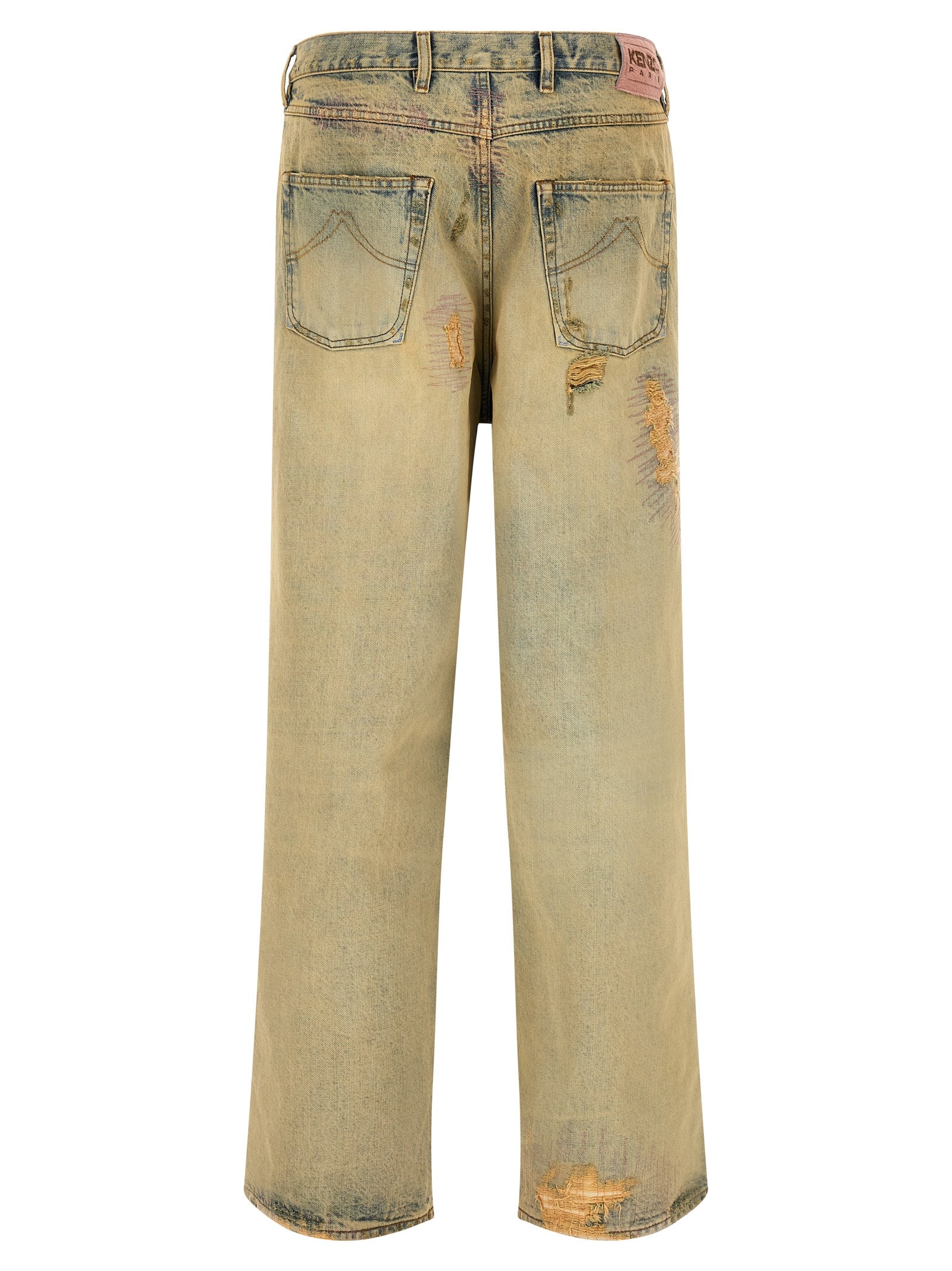 Kenzo Bicolor Cotton Straight-Leg Men's Jeans