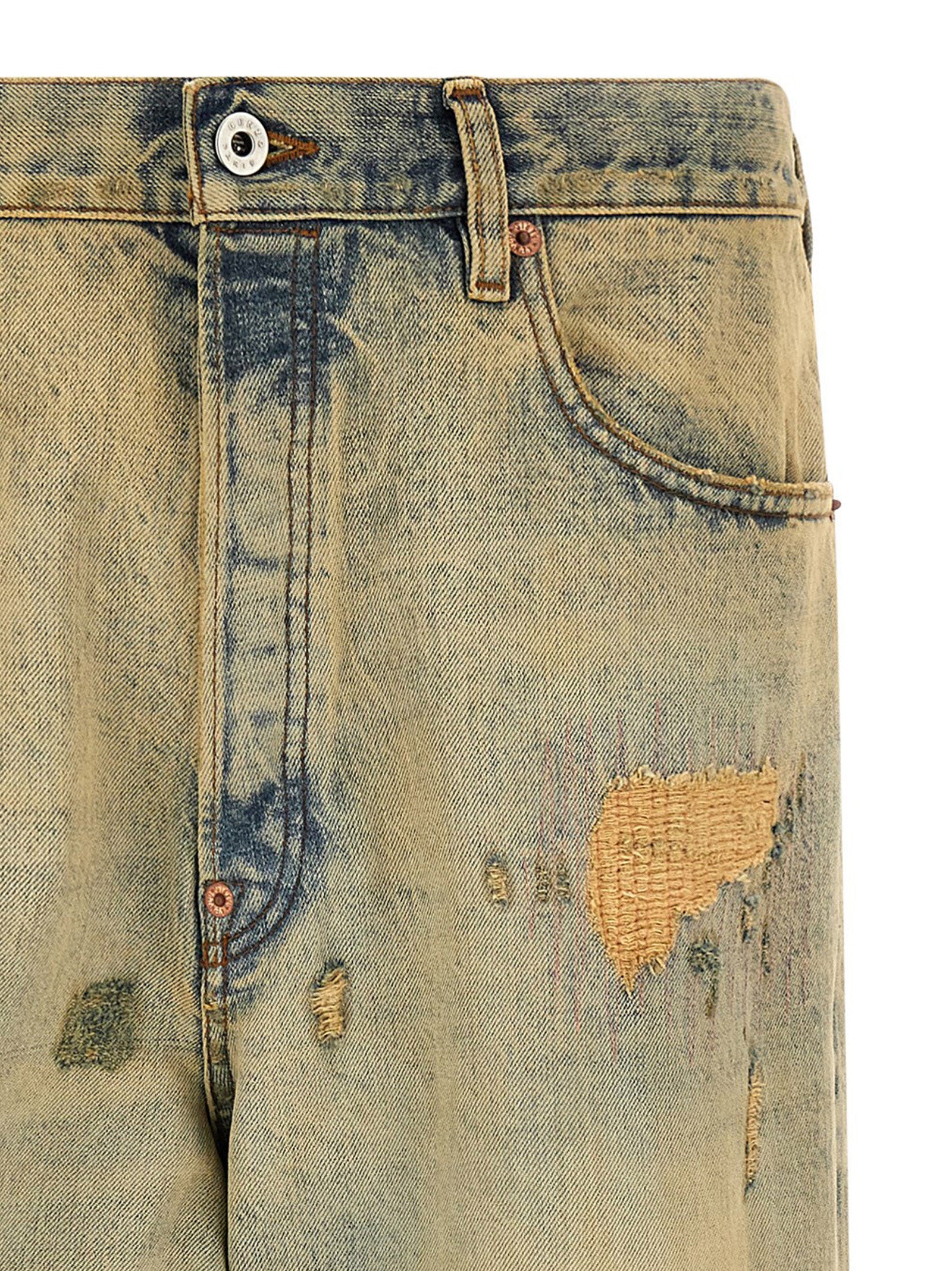 Kenzo Bicolor Cotton Straight-Leg Men's Jeans