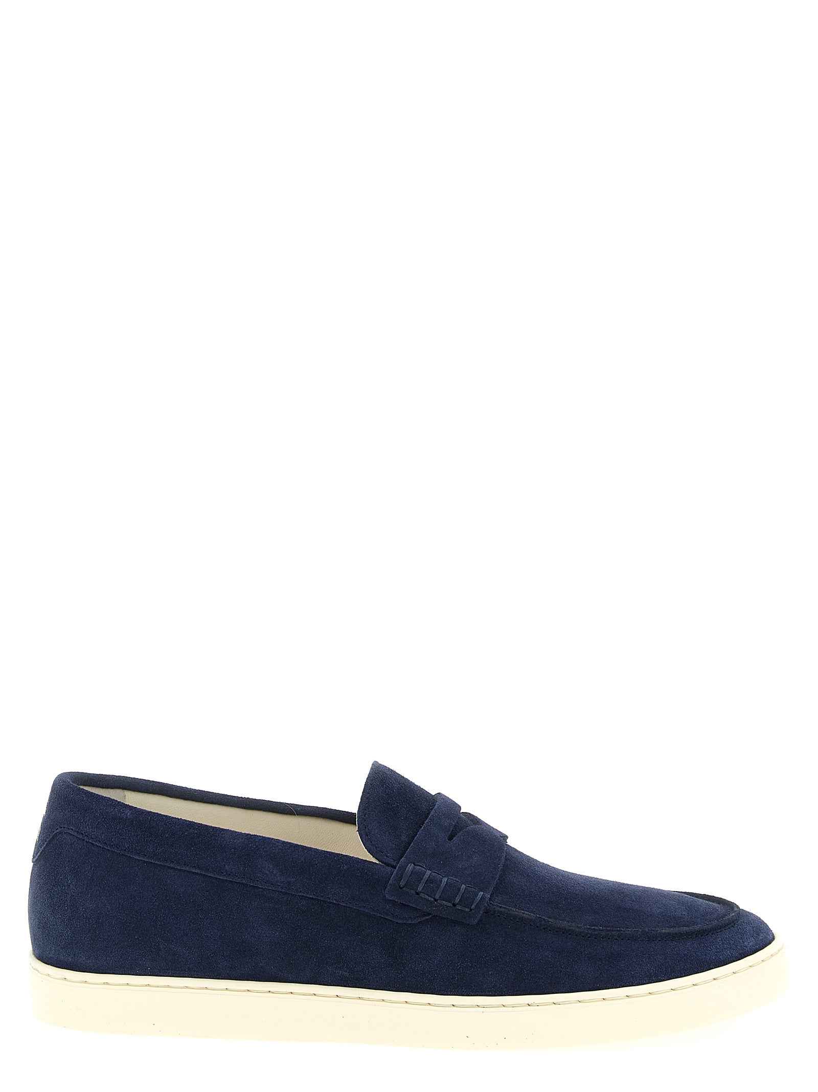 Brunello Cucinelli Blue Calfskin Slip-On Men's Loafers