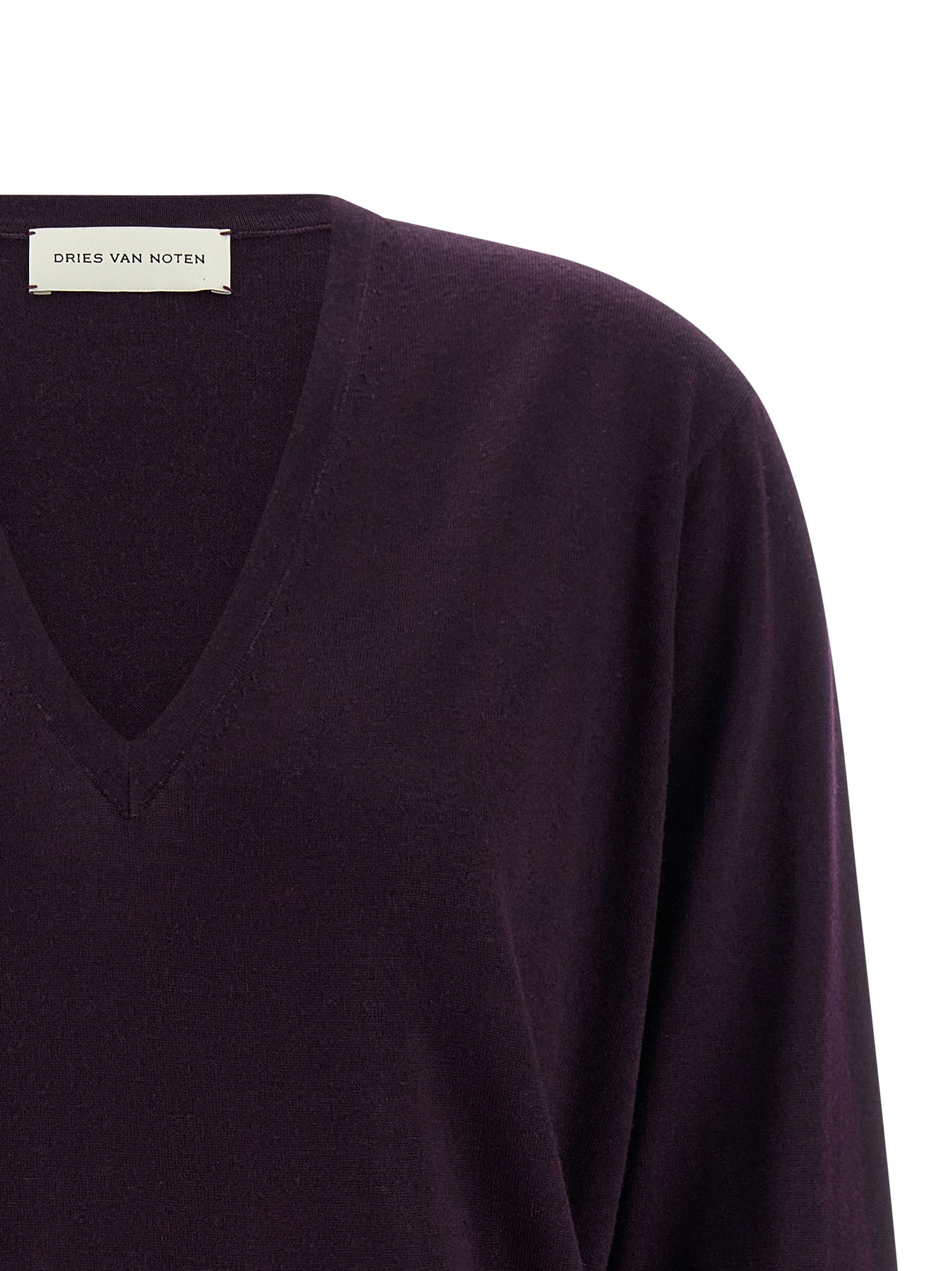Dries Van Noten Purple Merino Wool Women's Cardigan