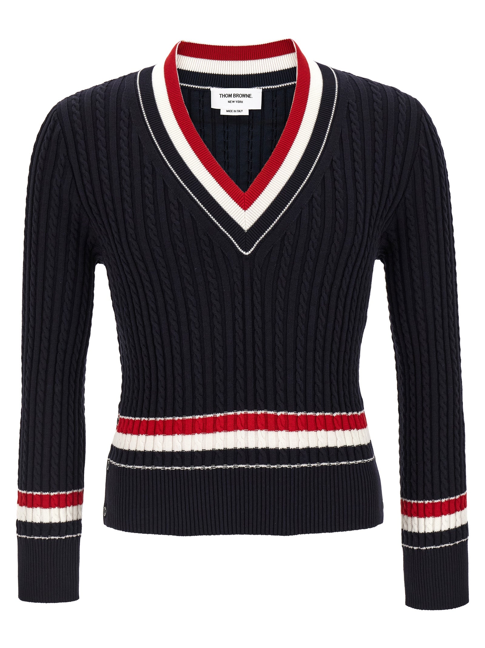 Thom Browne Blue Cotton Men's Cardigan