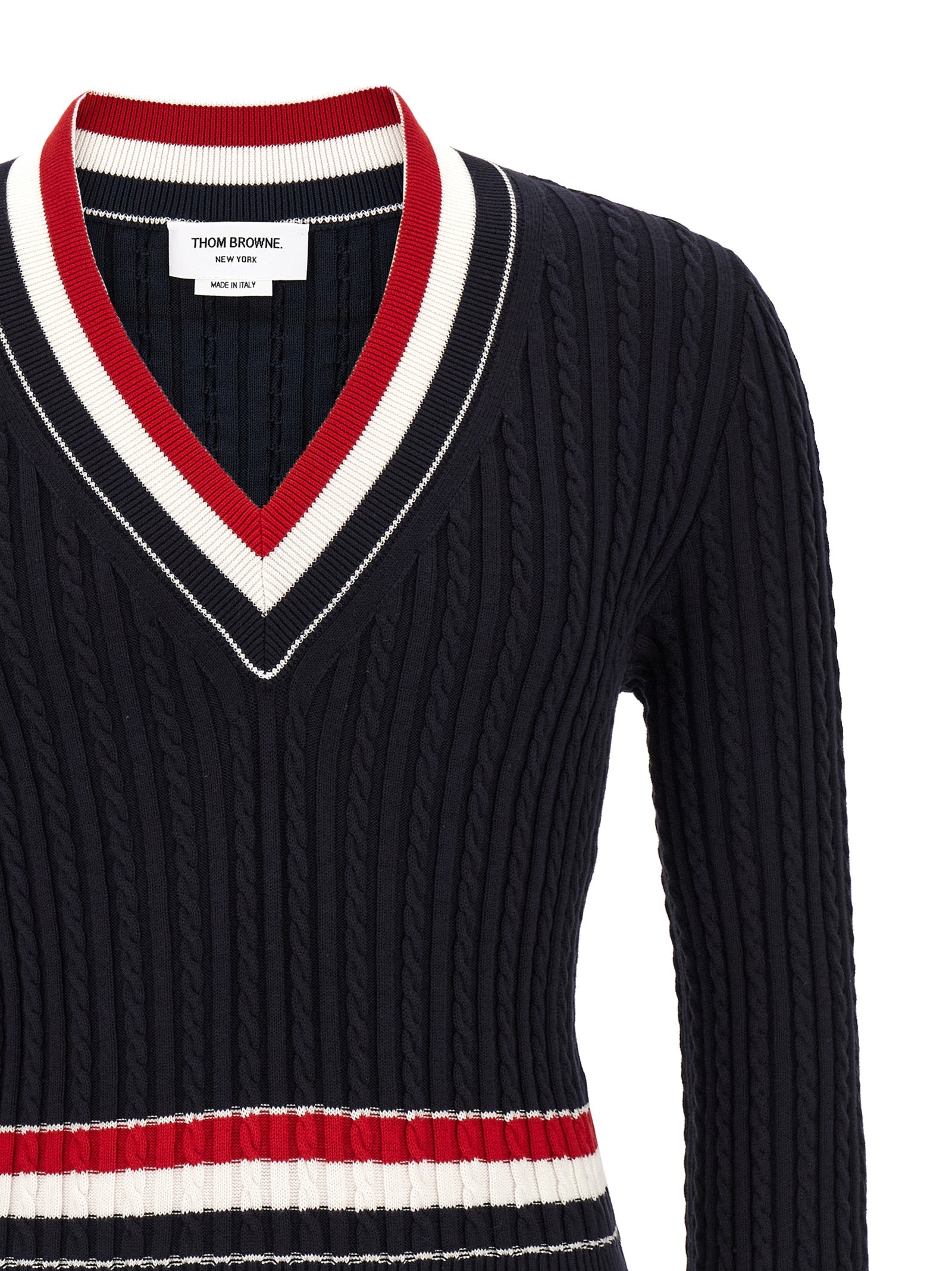 Thom Browne Blue Cotton Men's Cardigan