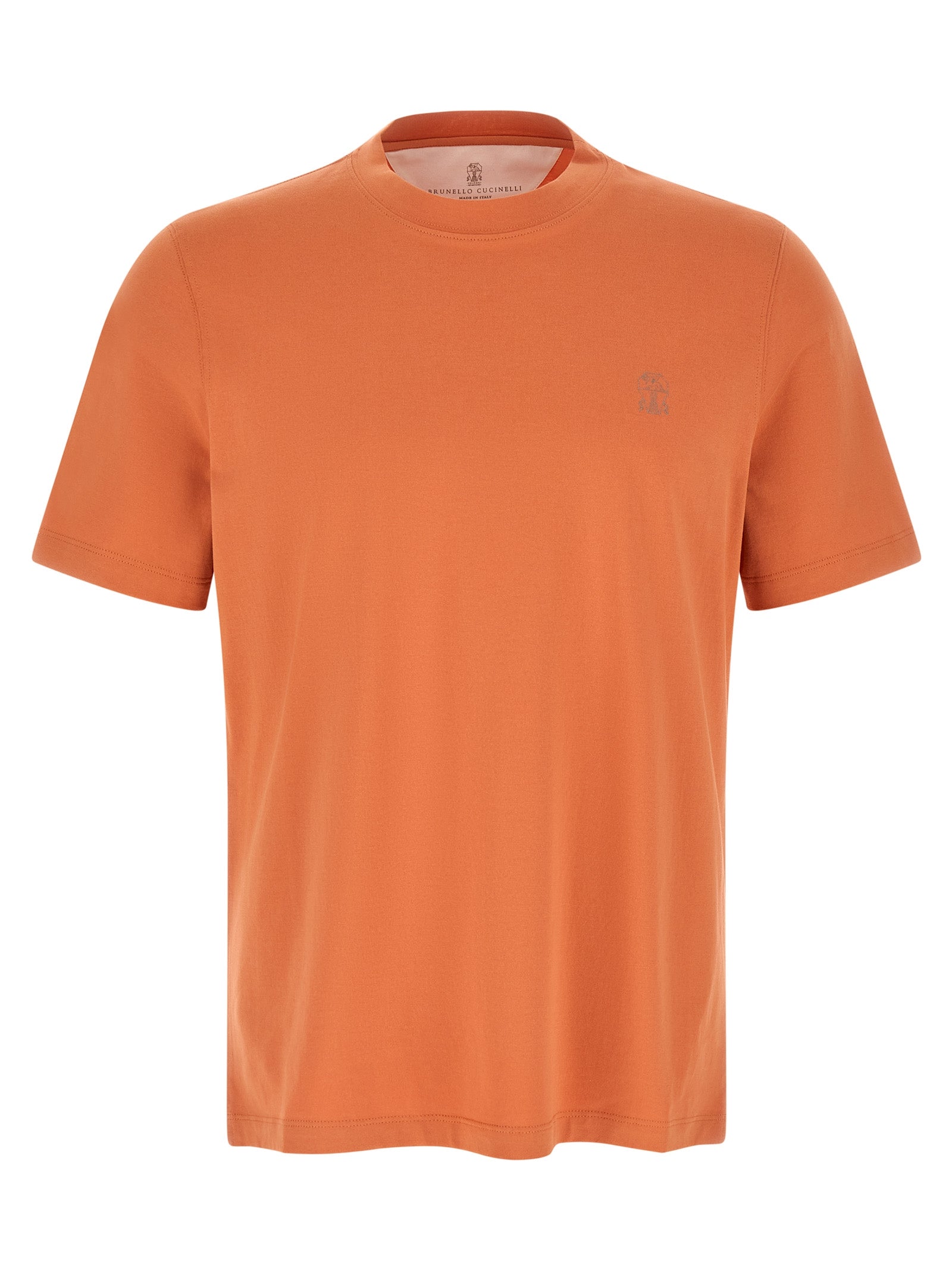 Brunello Cucinelli Orange Cotton Men's T-Shirt