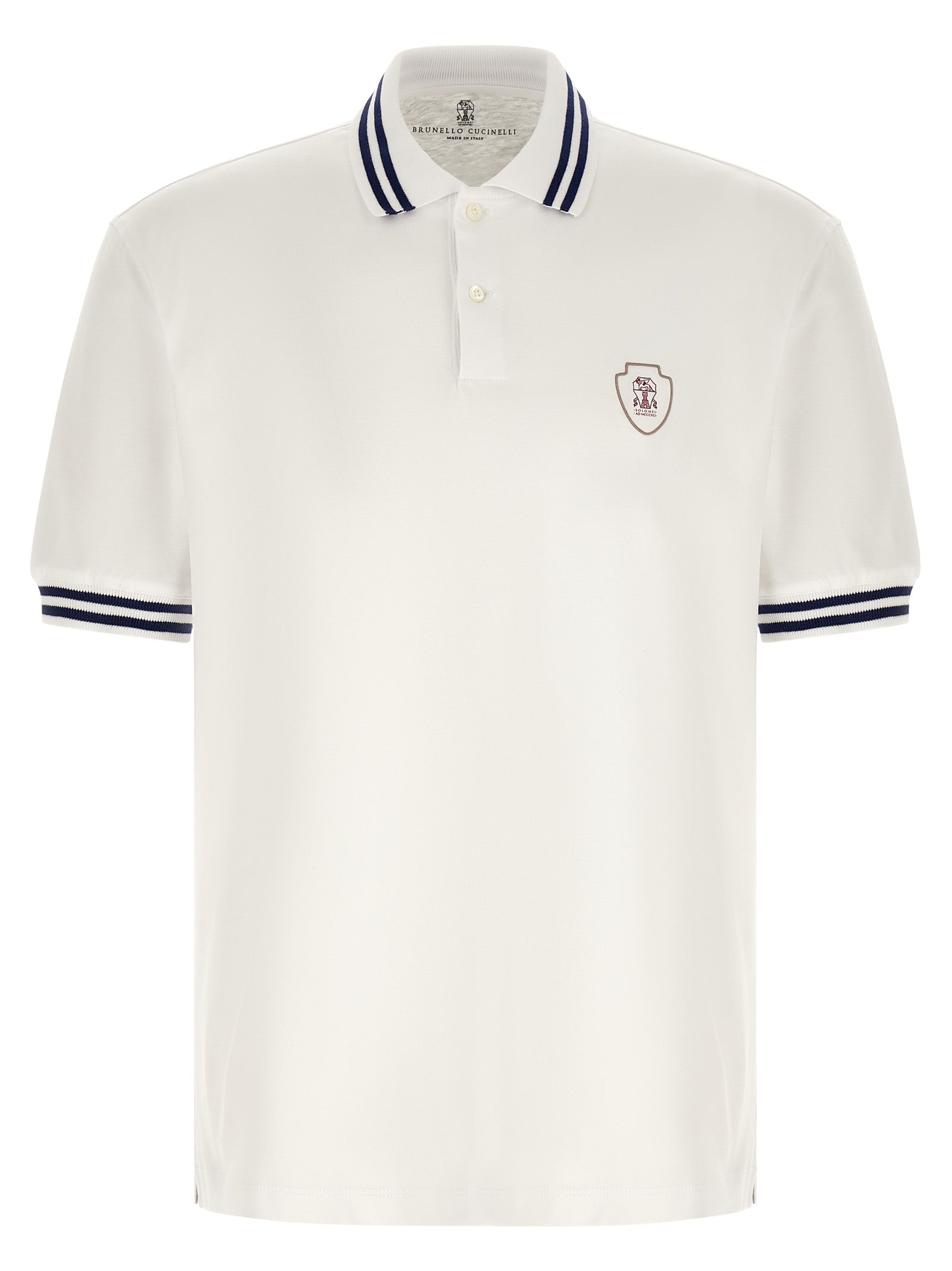 Brunello Cucinelli White Cotton Polo Men's Shirt
