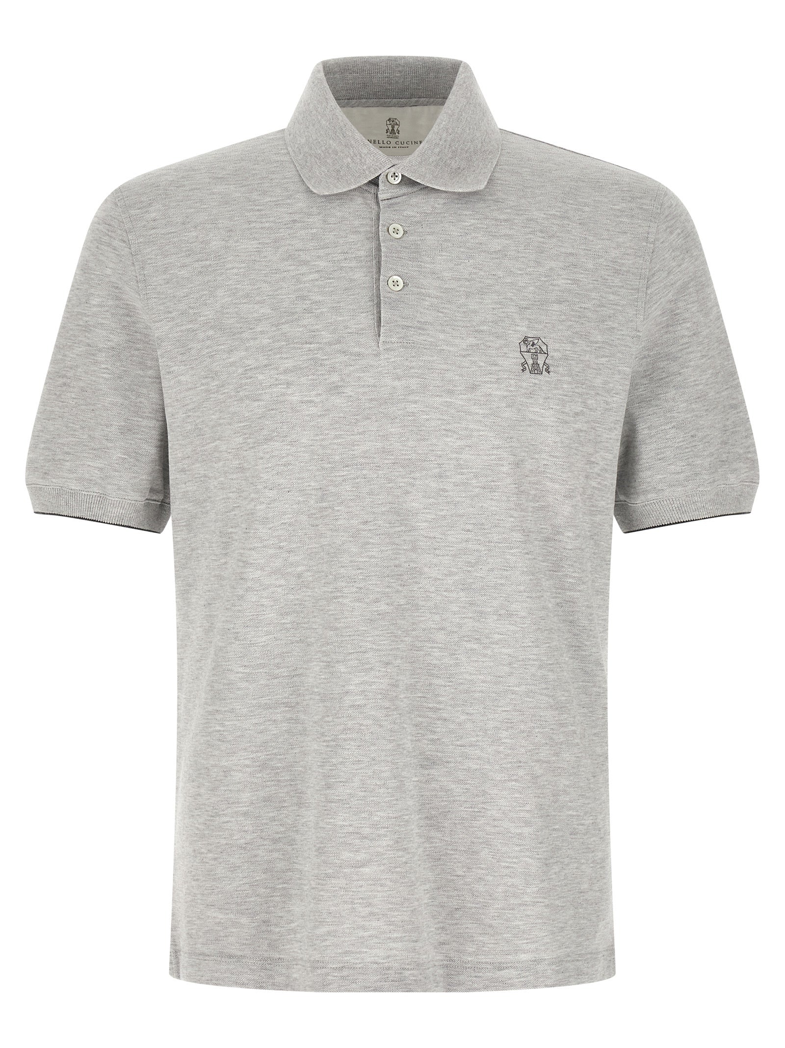 Brunello Cucinelli Gray Cotton Polo Men's Shirt