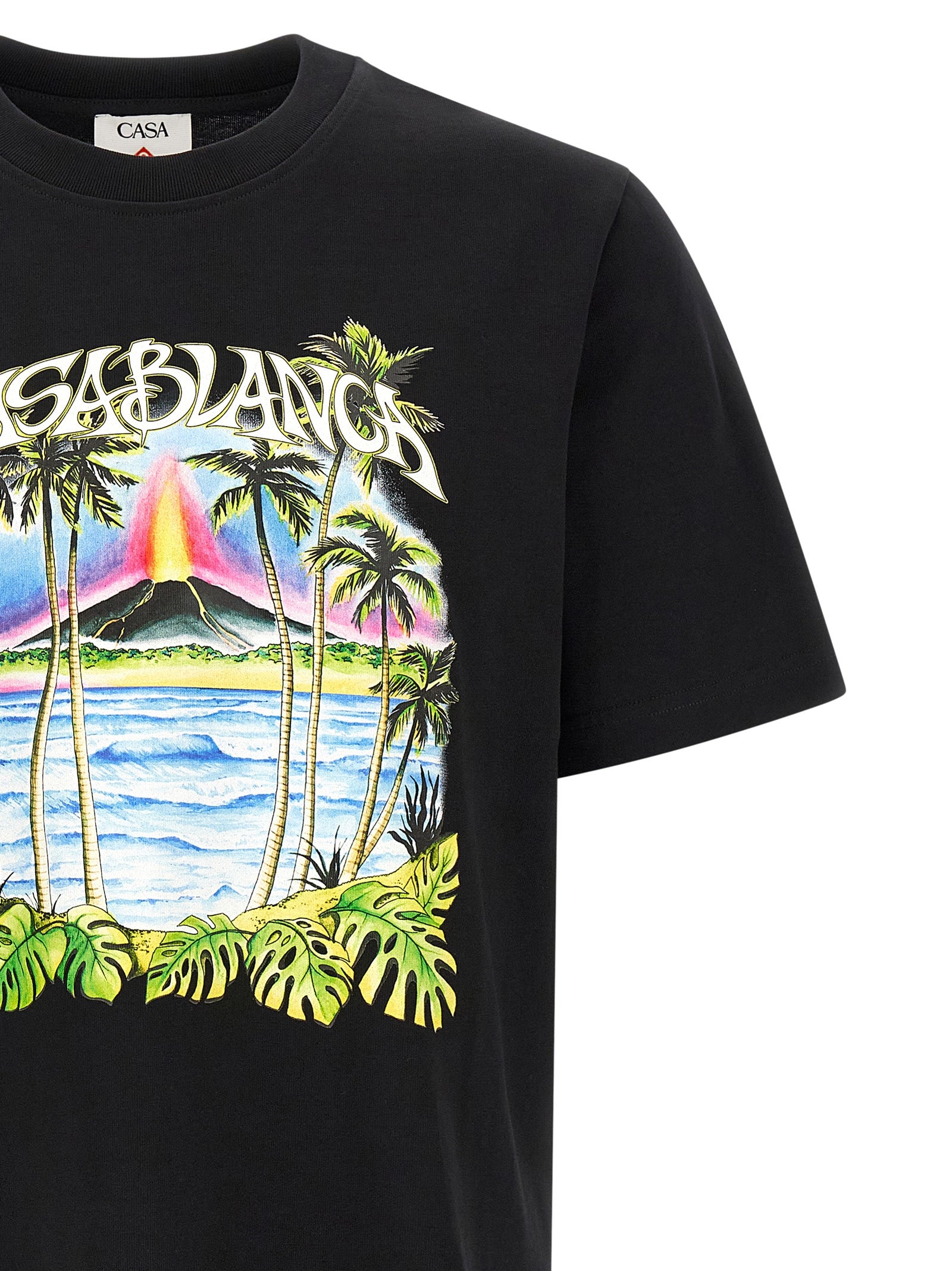 Casablanca Black Organic Cotton Men's T-Shirt