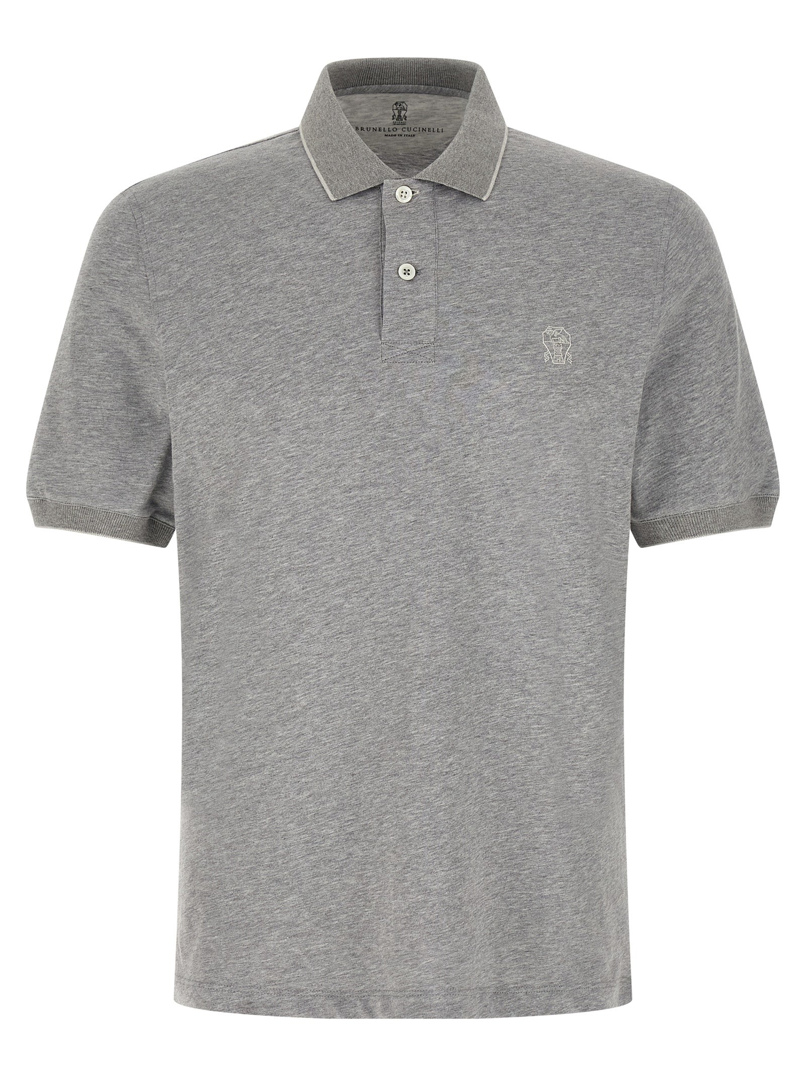 Brunello Cucinelli Gray Cotton Polo Men's Shirt