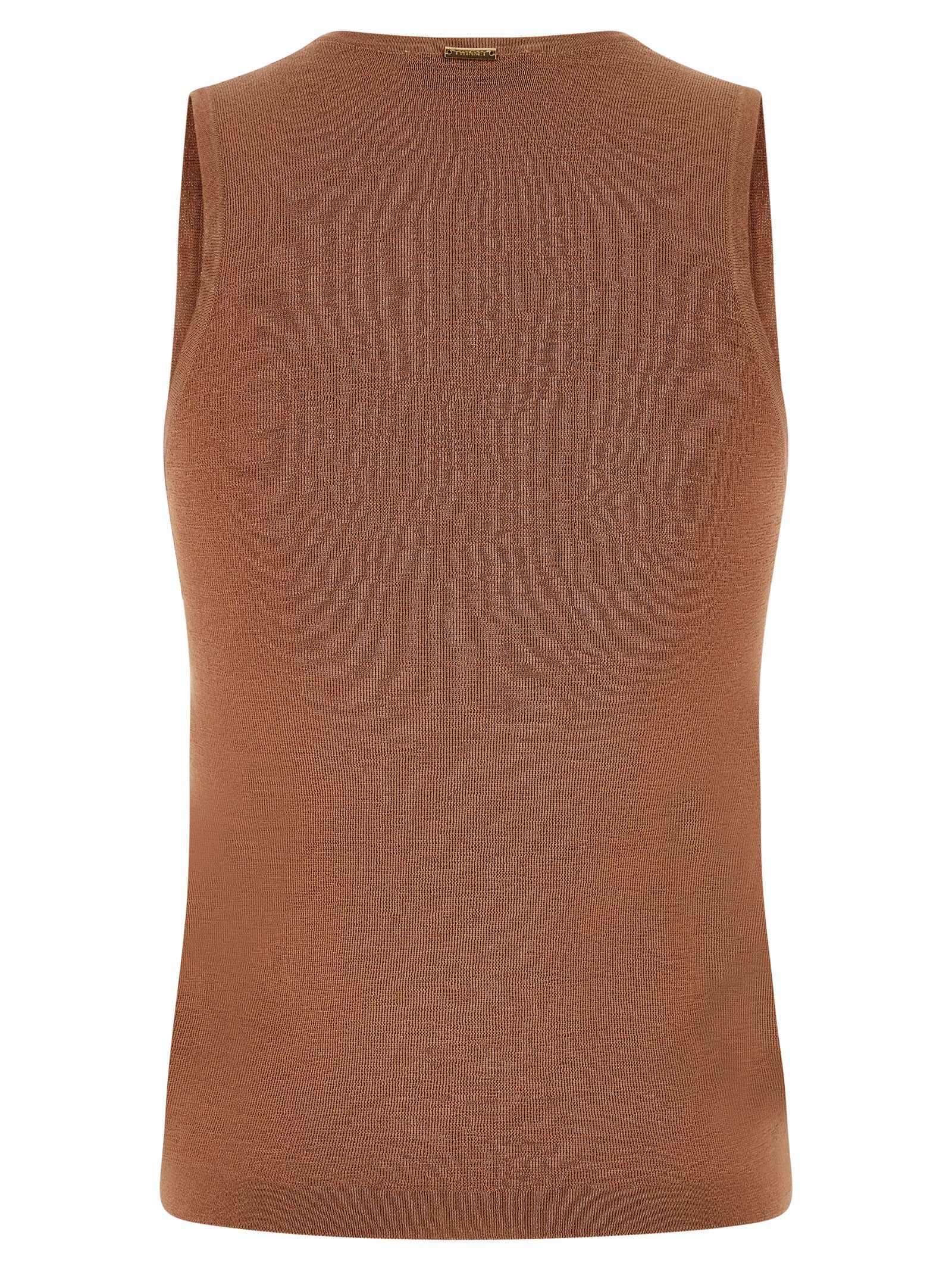 Twinset Brown Cotton Sleeveles Women's T-Shirt