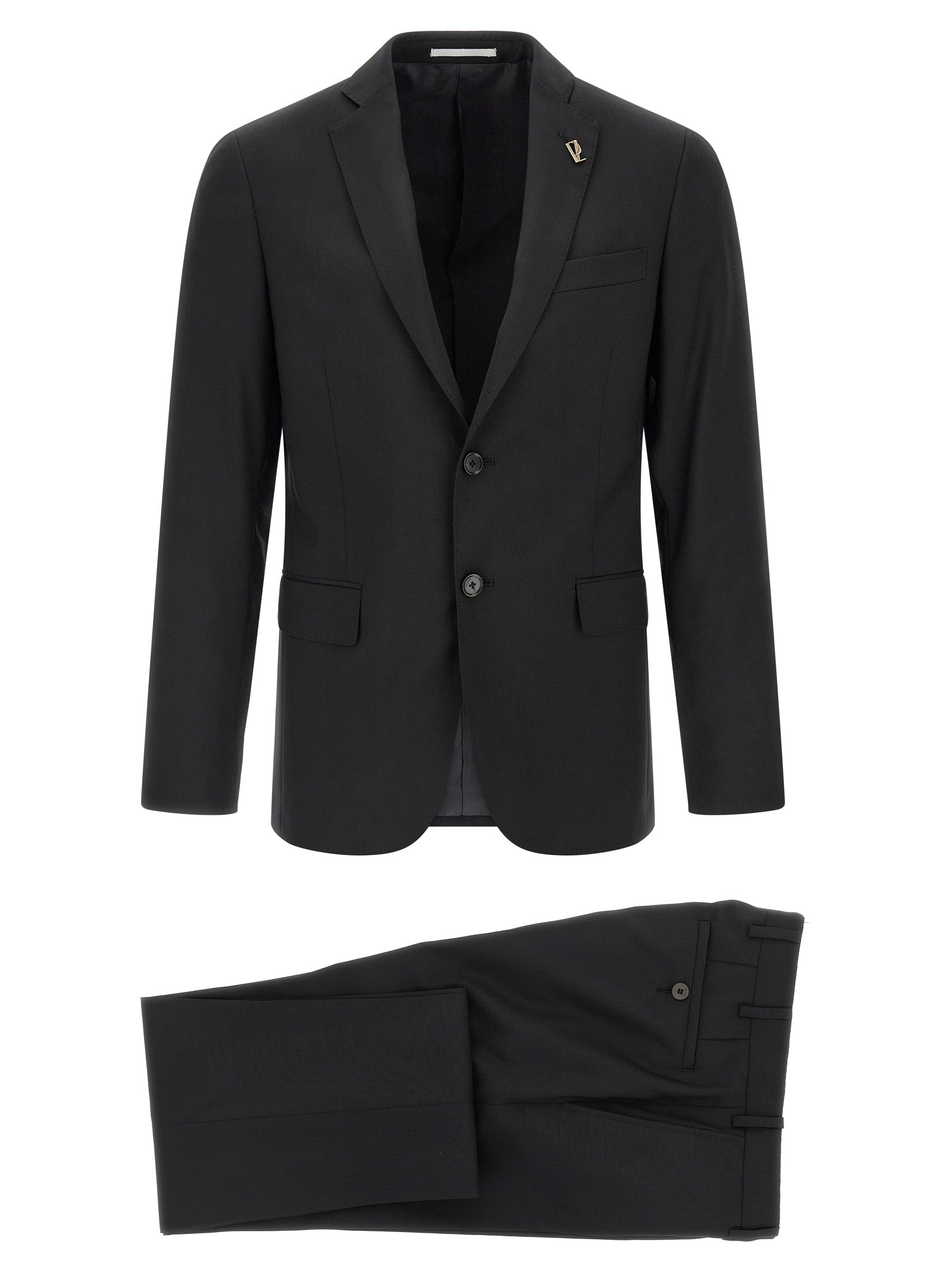 Pal Zileri Black Wool Two-Piece Men's Suit