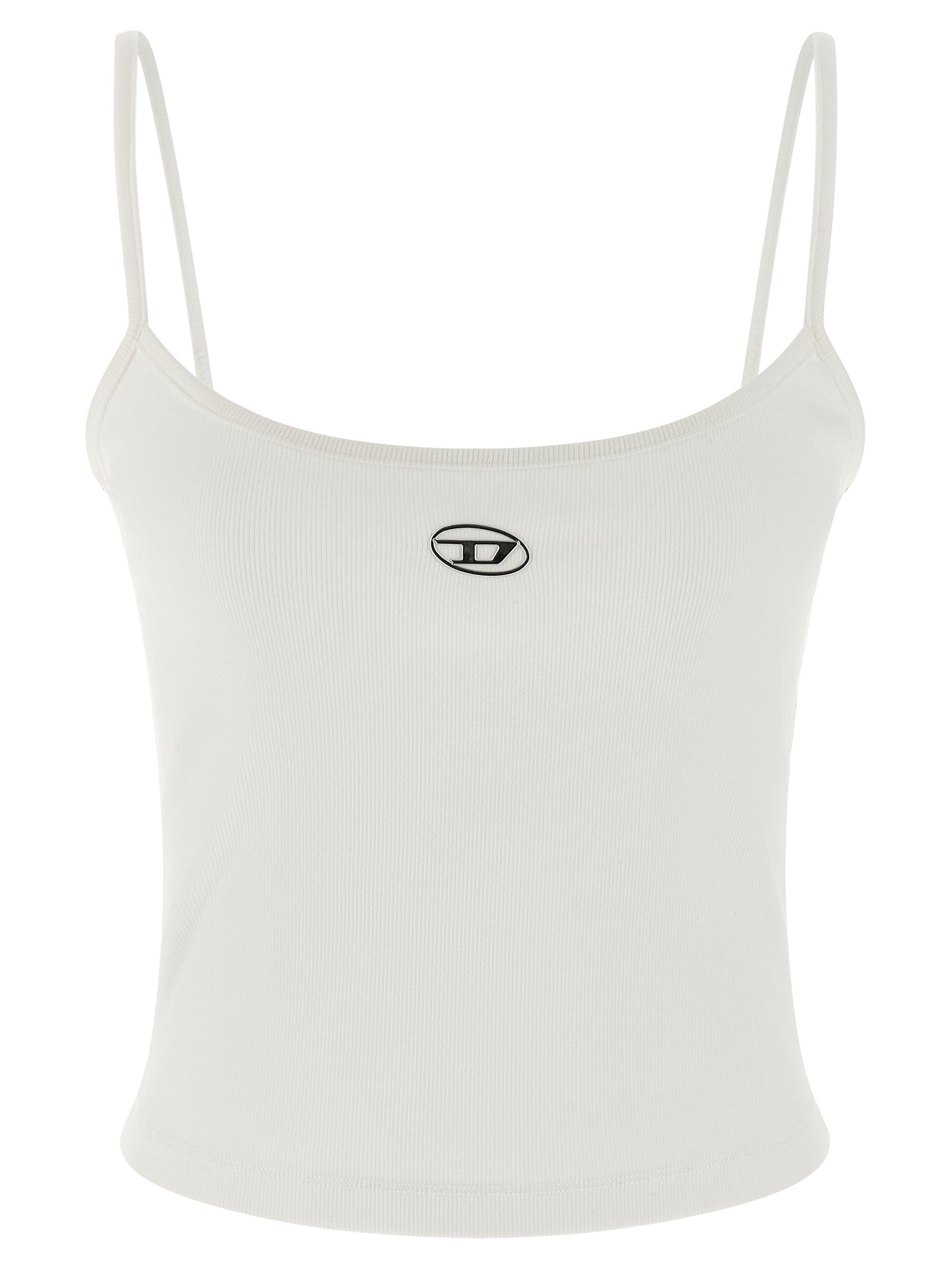 Diesel White Cotton Tank Women's Tops