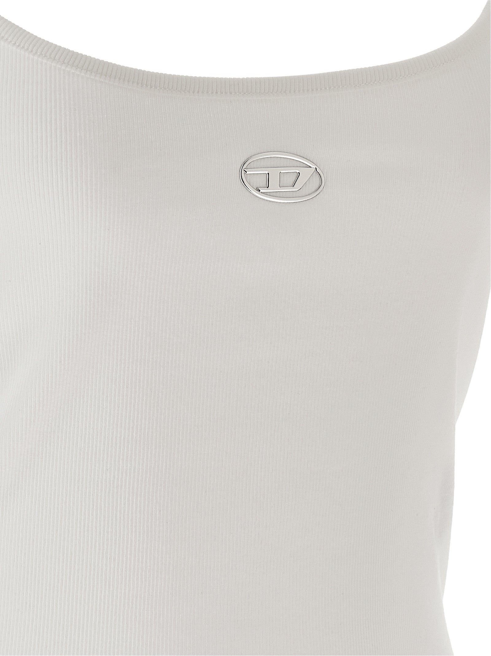Diesel White Cotton Tank Women's Tops