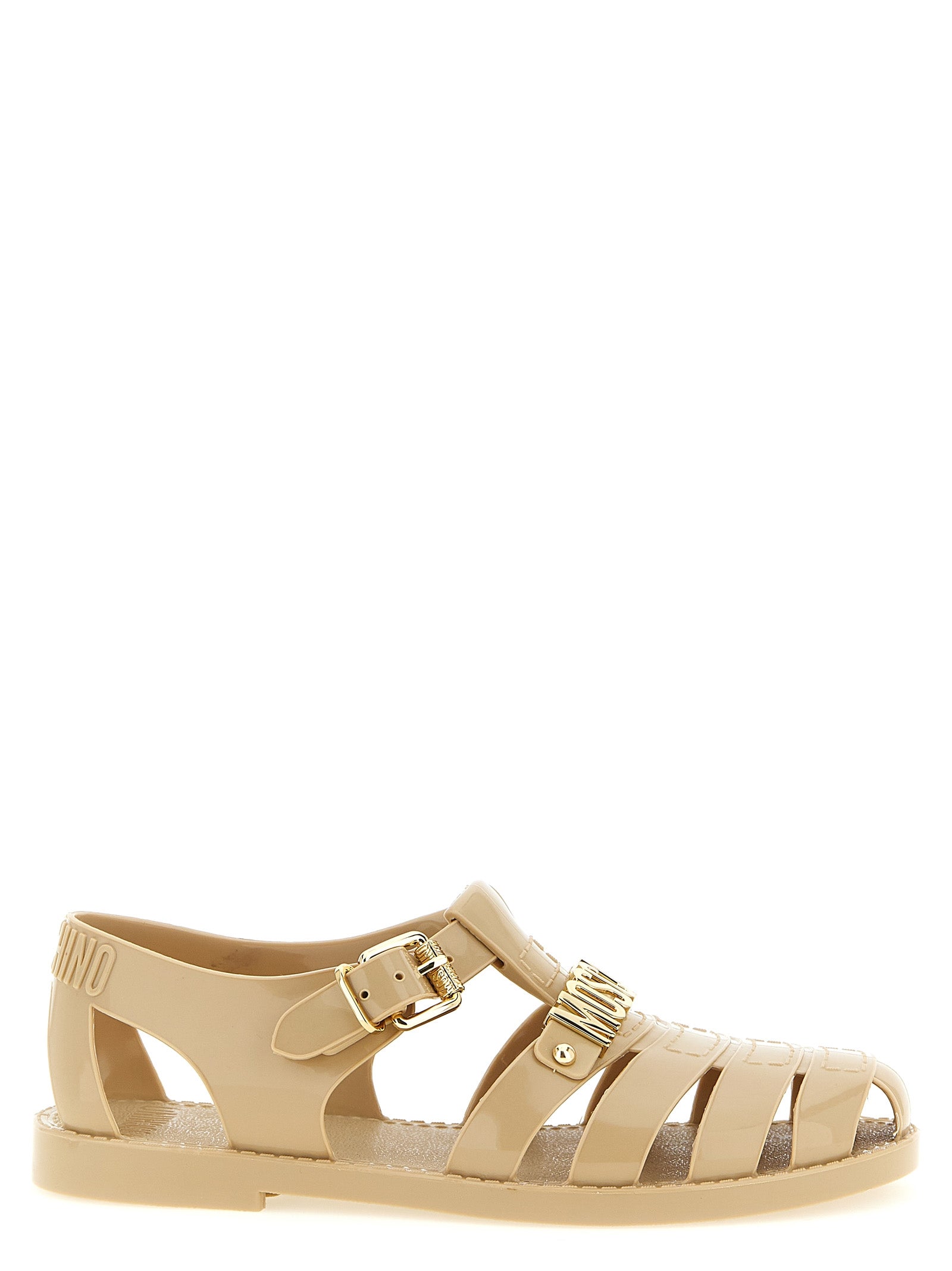 Moschino Beige Pvc Flat Women's Sandals