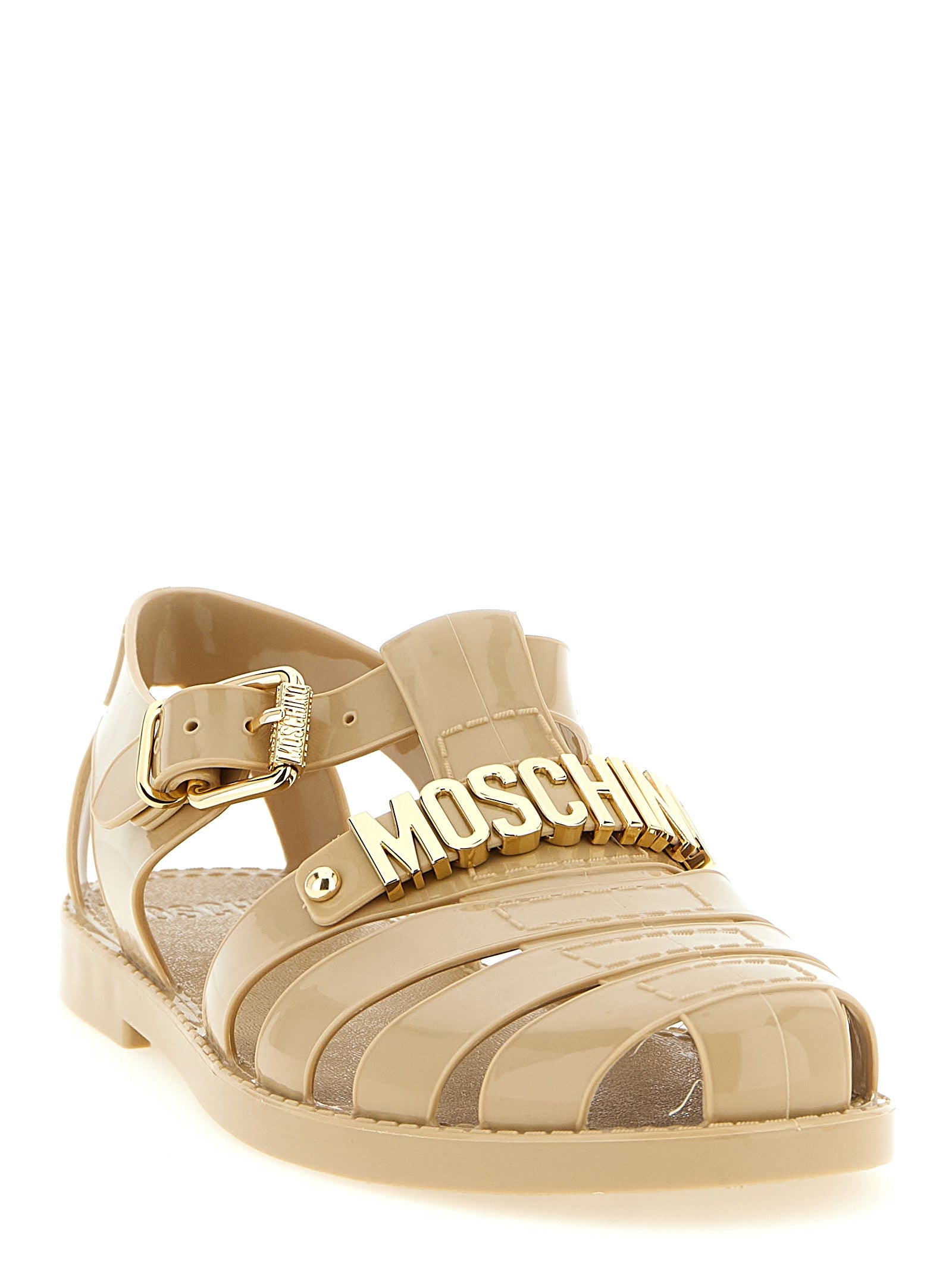Moschino Beige Pvc Flat Women's Sandals
