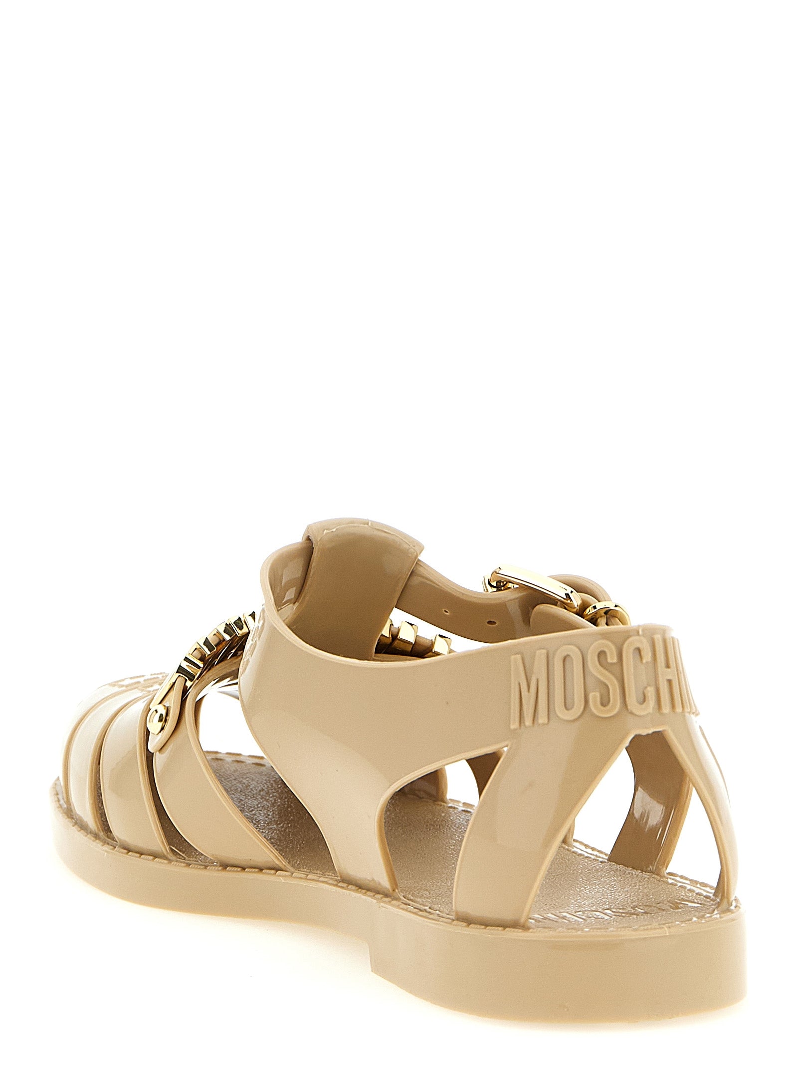 Moschino Beige Pvc Flat Women's Sandals