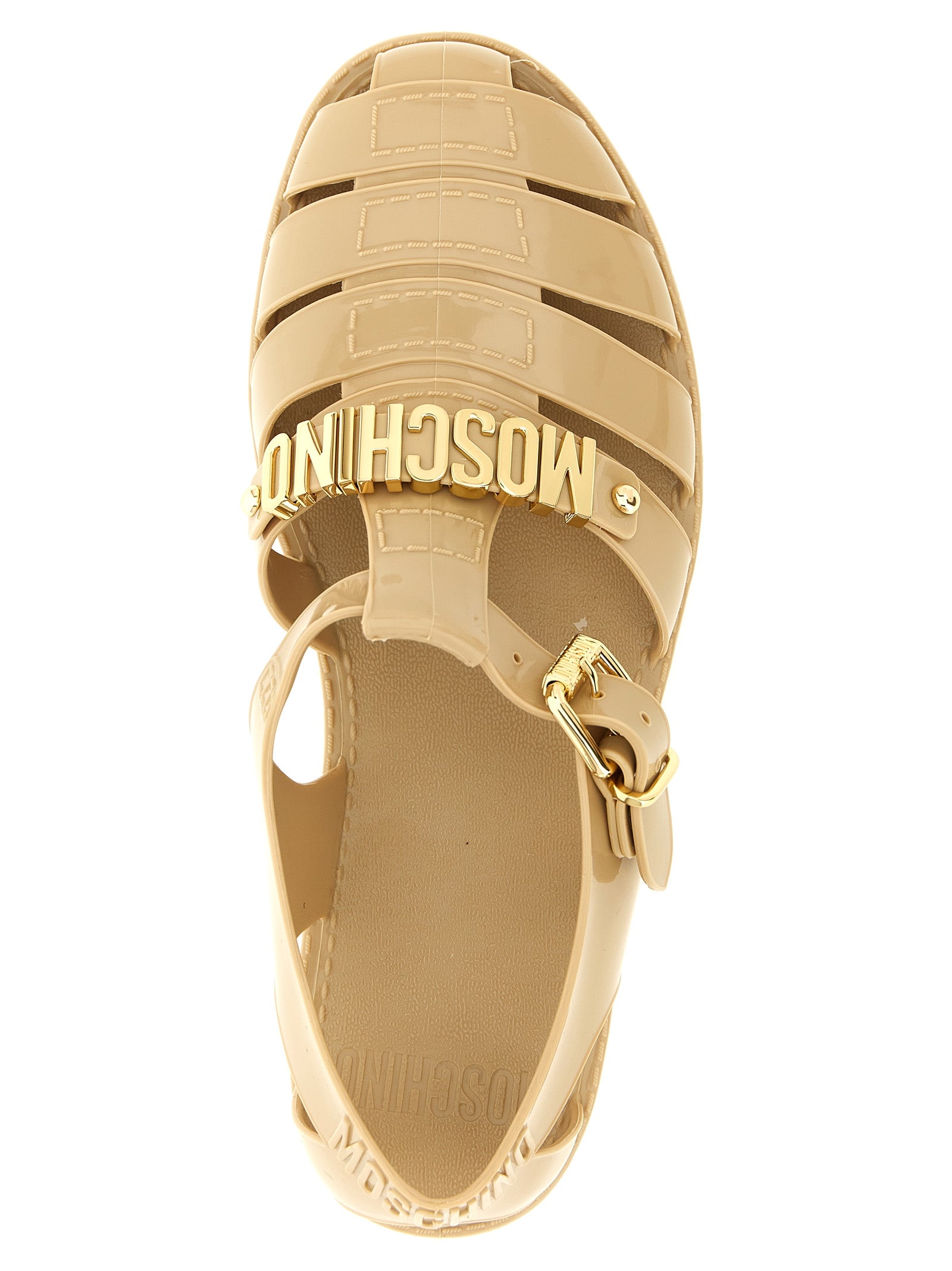 Moschino Beige Pvc Flat Women's Sandals