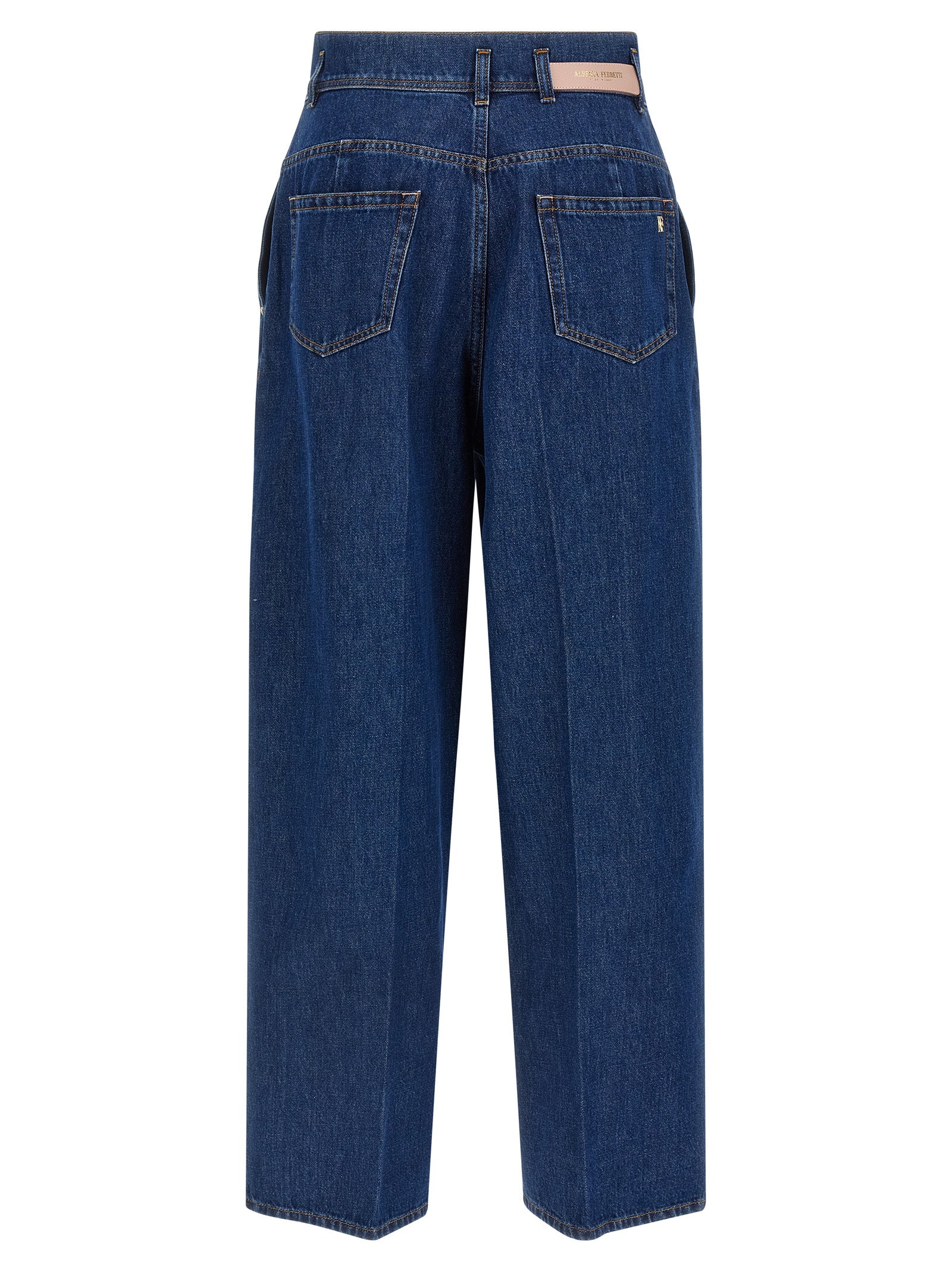 Alberta Ferretti Blue Cotton High-Waisted Women's Jean