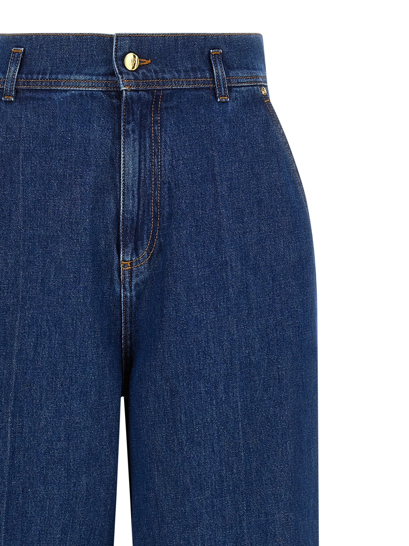 Alberta Ferretti Blue Cotton High-Waisted Women's Jean