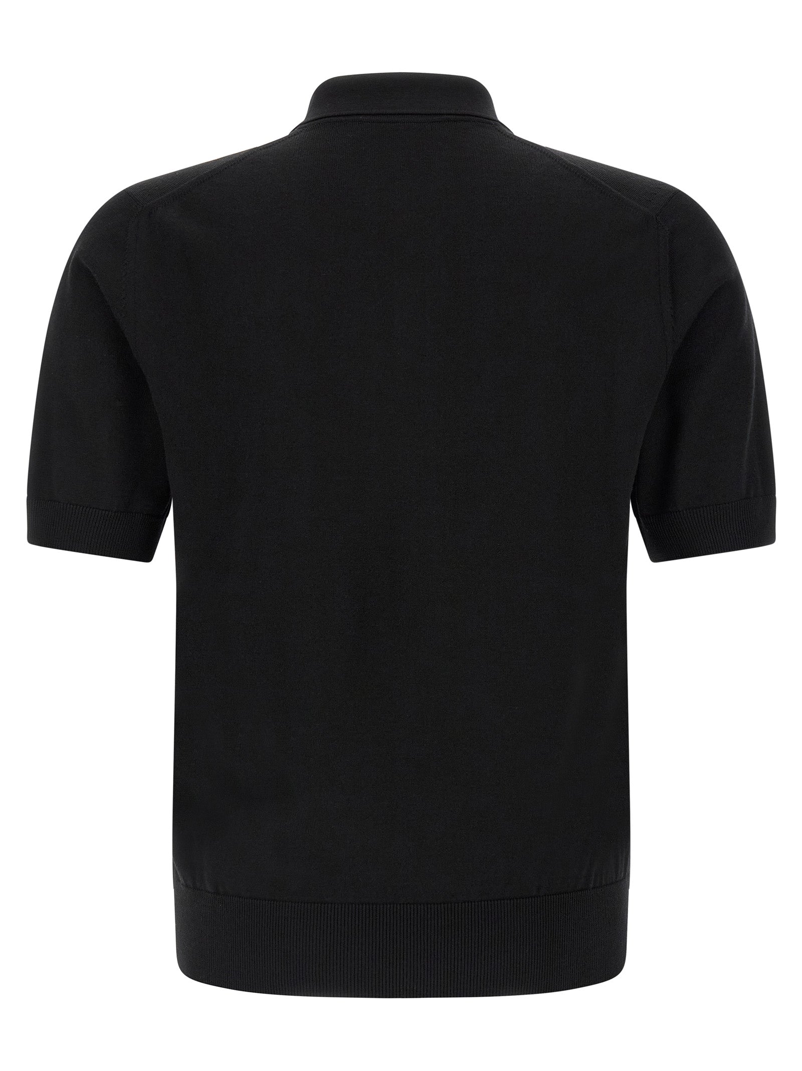 Dolce & Gabbana Black Virgin Wool Polo Men's Shirt