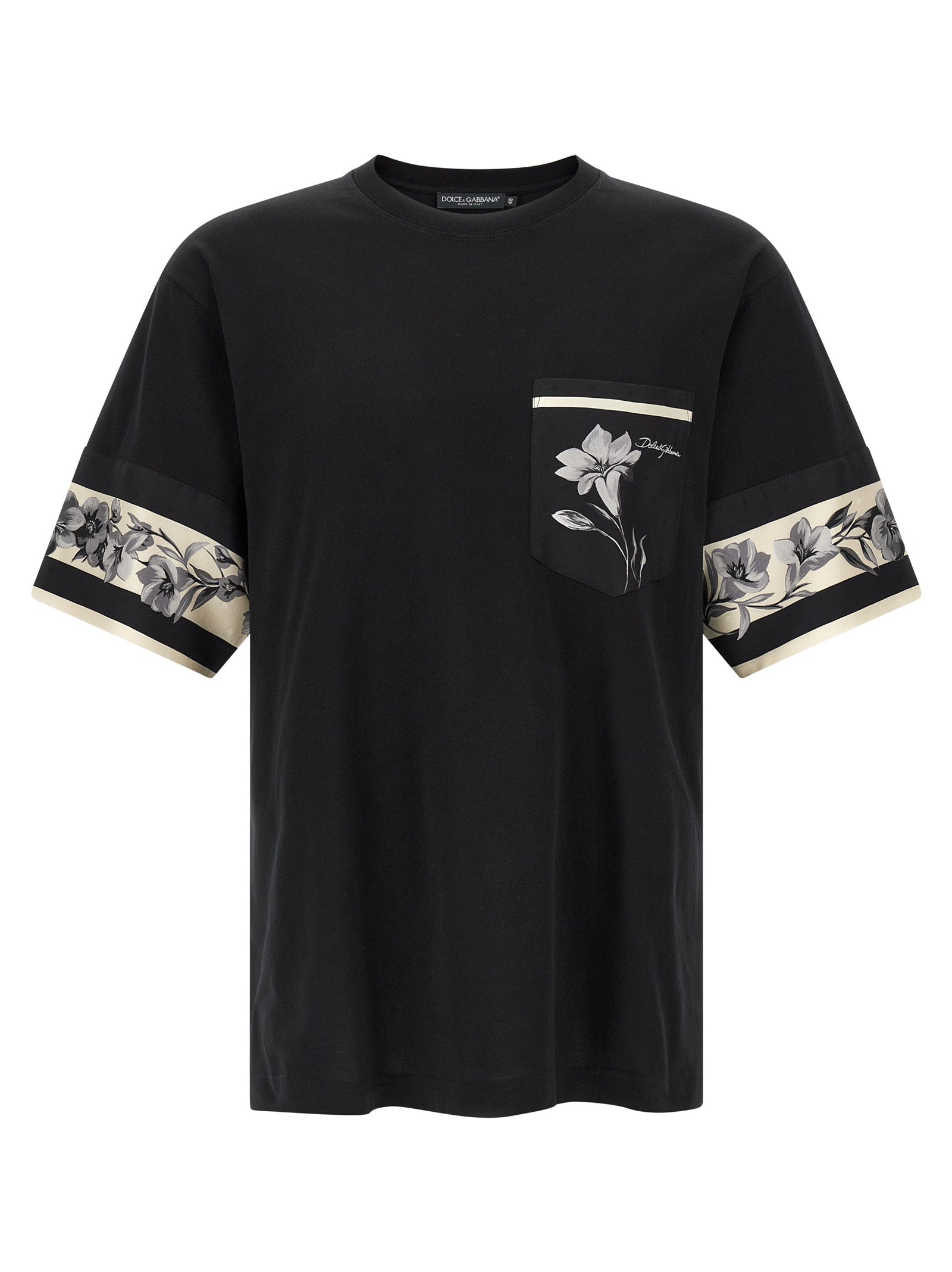 Dolce & Gabbana Black Cotton Long Sleeve Men's T-Shirt