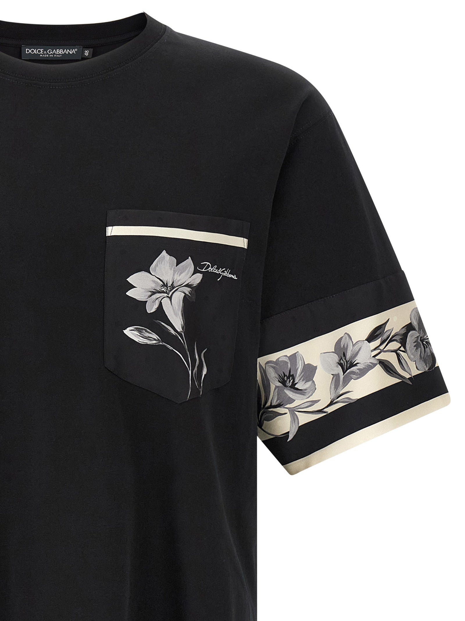 Dolce & Gabbana Black Cotton Long Sleeve Men's T-Shirt