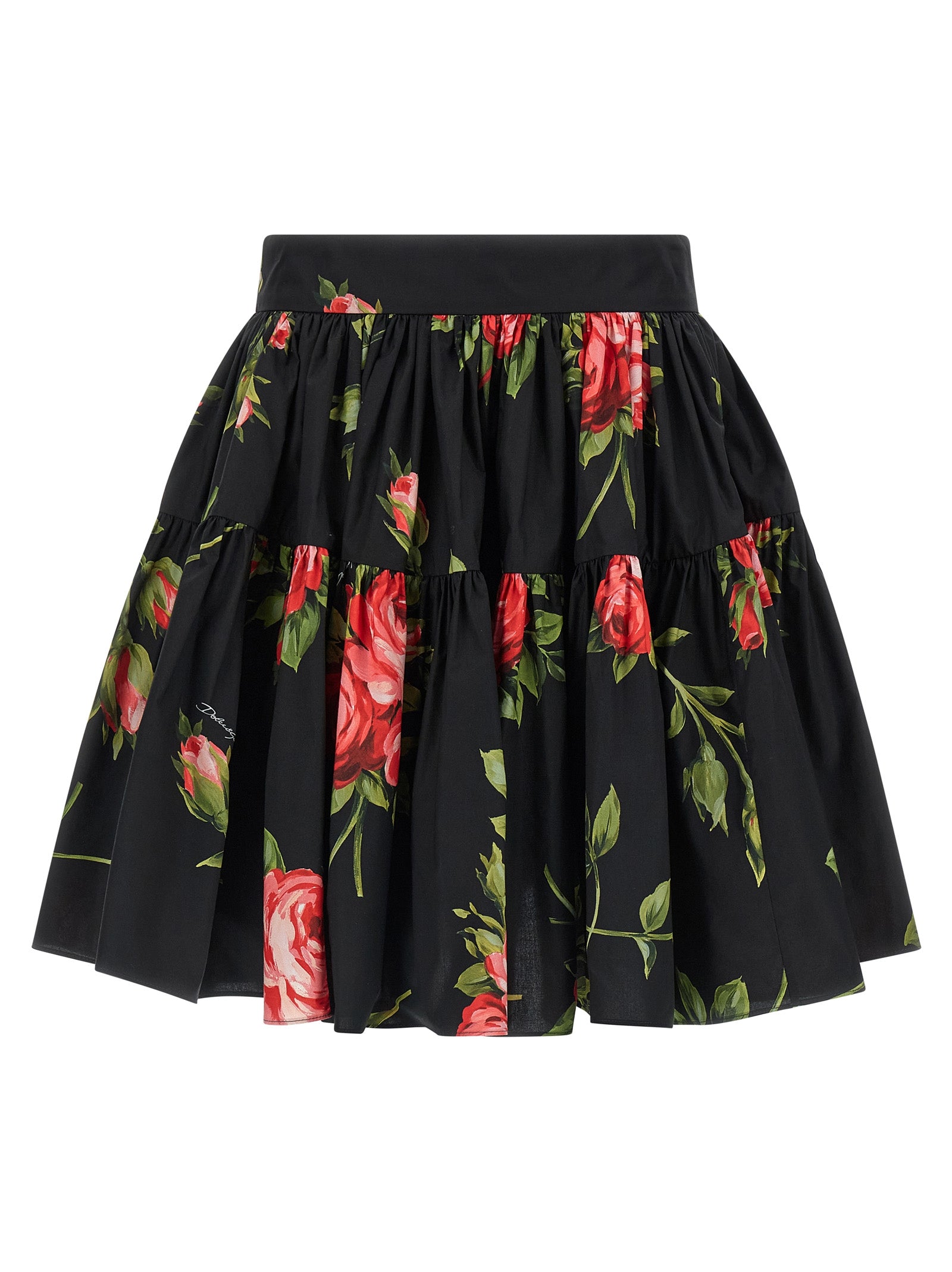 Dolce & Gabbana Black Cotton Long Women's Skirt