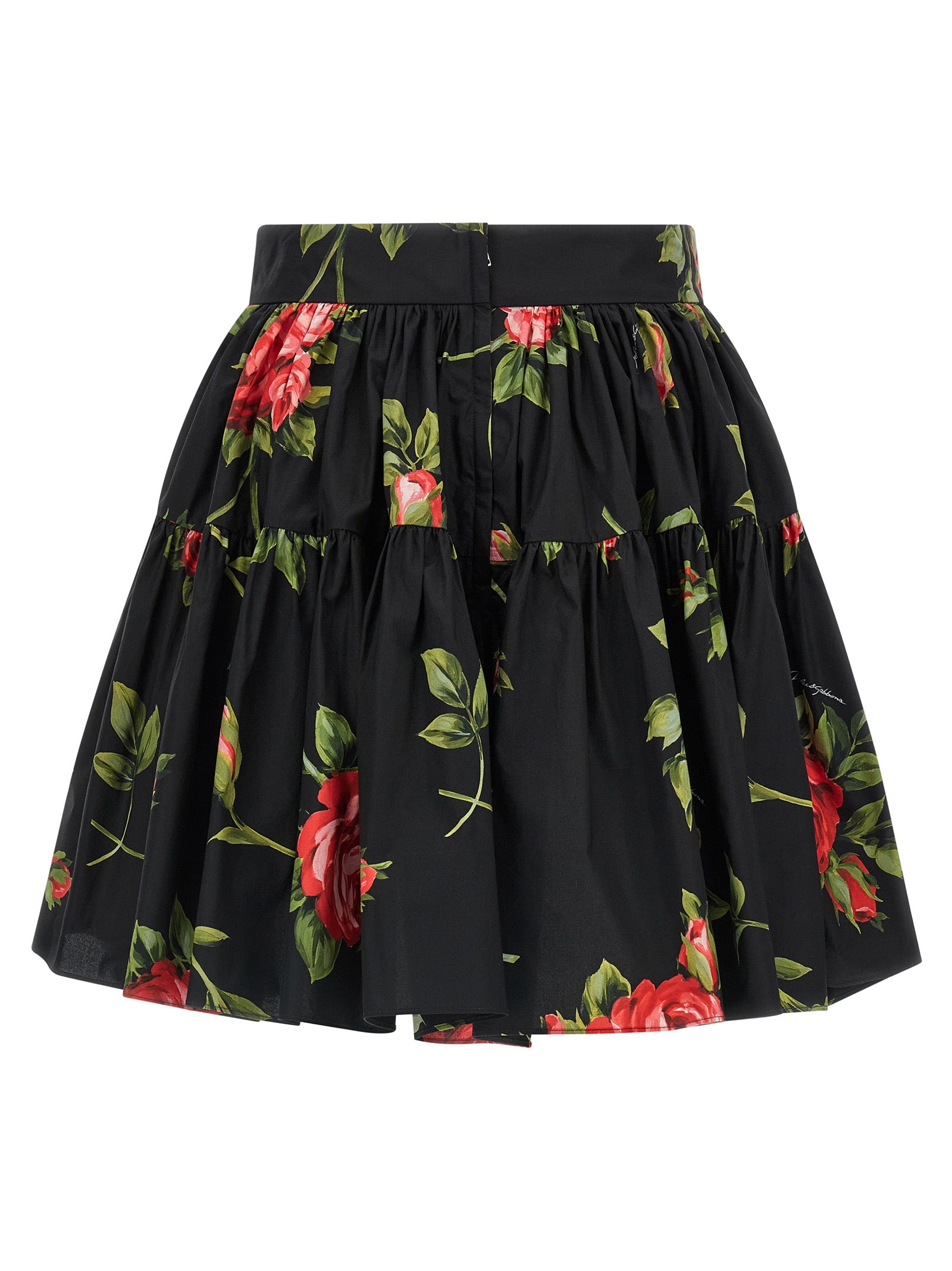 Dolce & Gabbana Black Cotton Long Women's Skirt