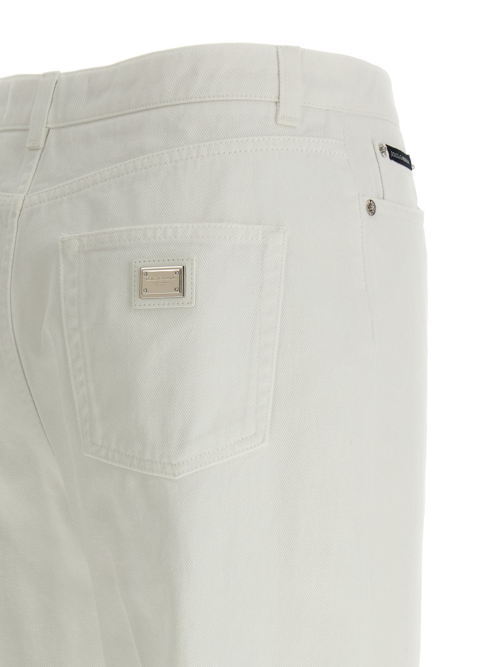 Dolce & Gabbana White Cotton Flared Women's Jeans