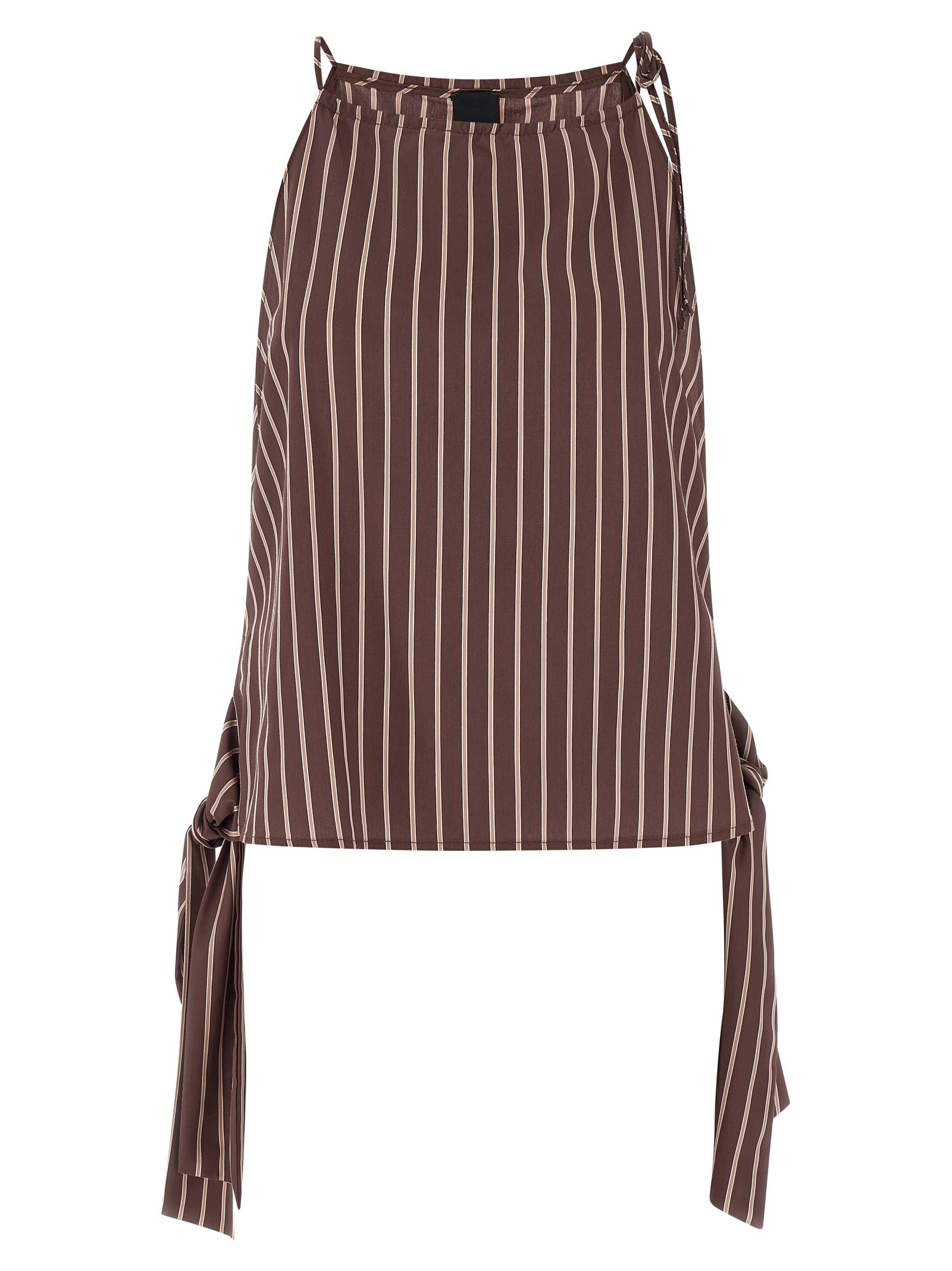 PINKO Brown Viscose Sleeveles Women's T-Shirt