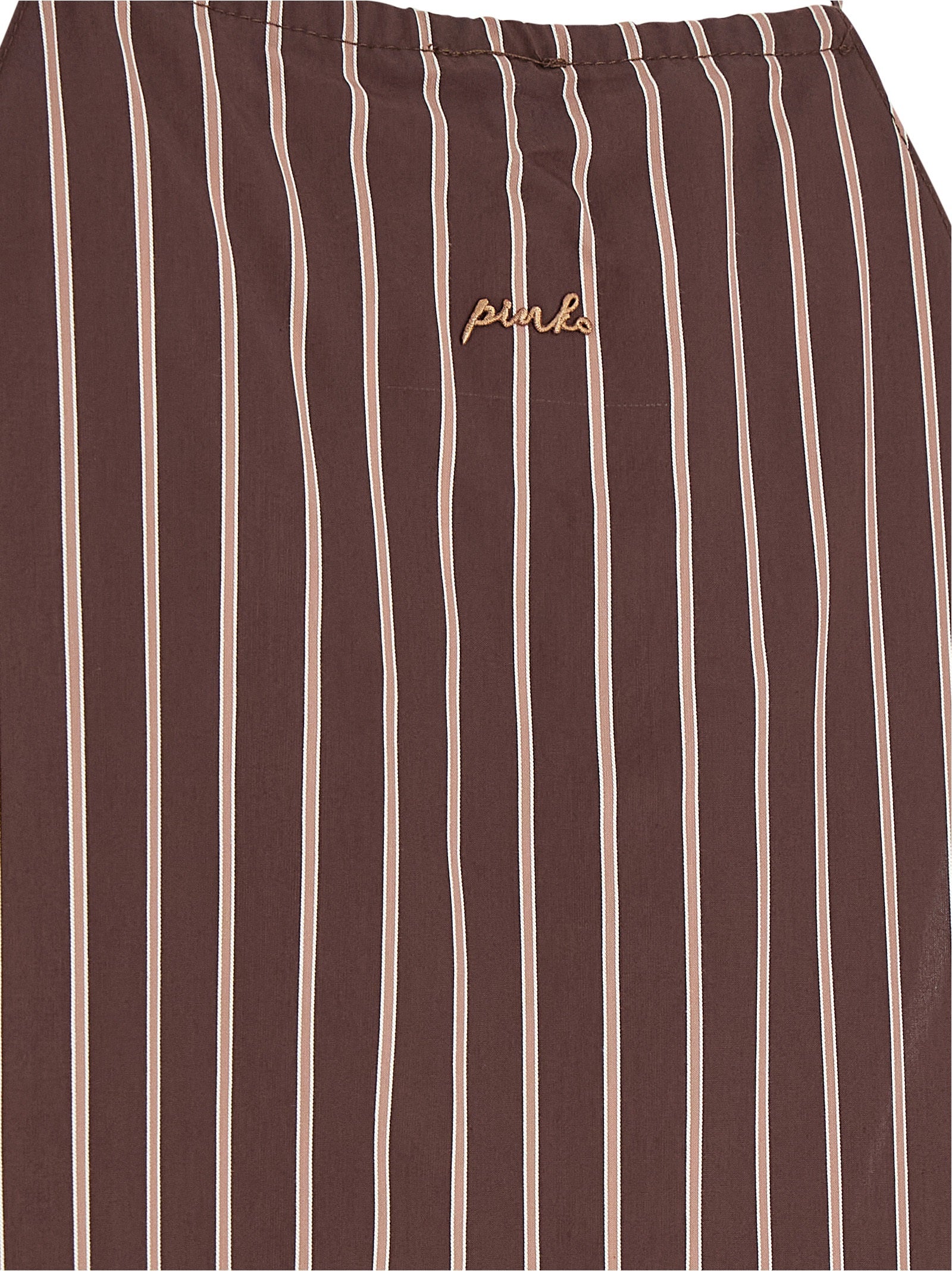 PINKO Brown Viscose Sleeveles Women's T-Shirt