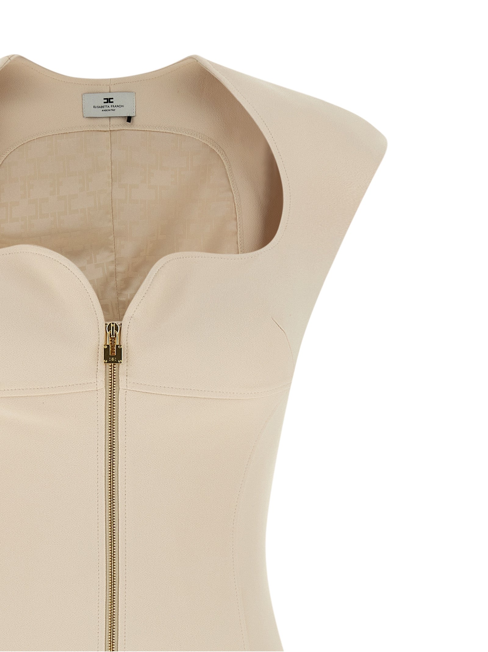 Elisabetta Franchi Beige Polyester Midi Women's Dress