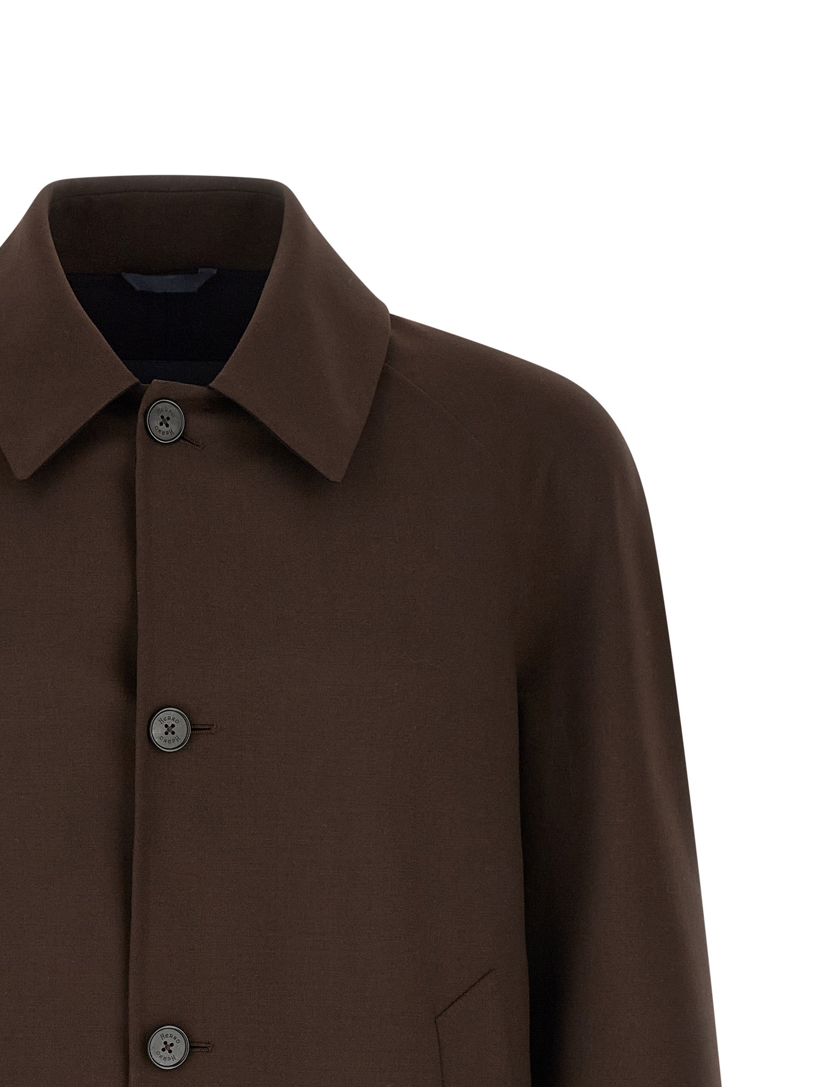 Herno Brown Polyester Full-Length Men's Jacket