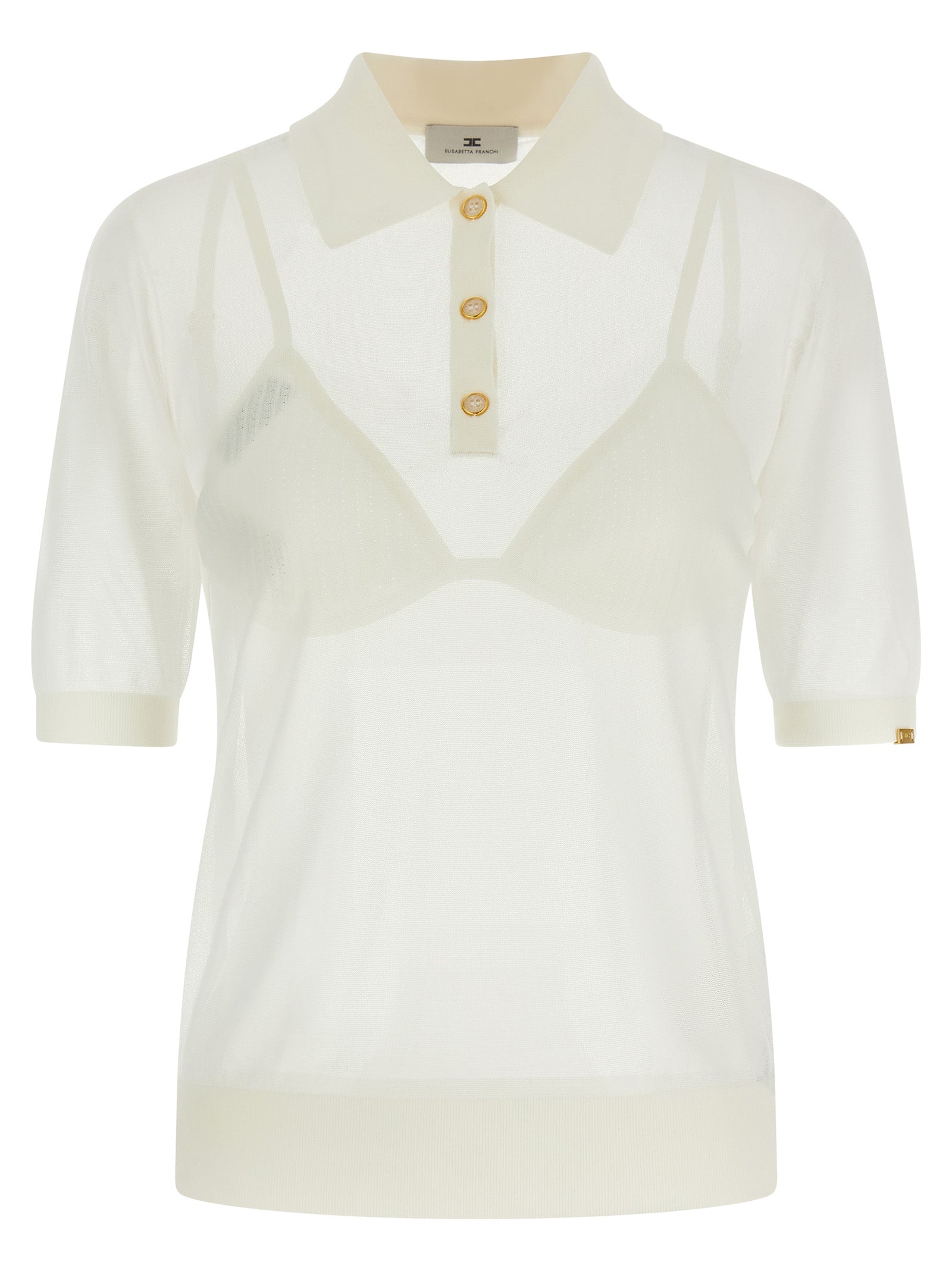 Elisabetta Franchi White Viscose Polo Women's Shirt