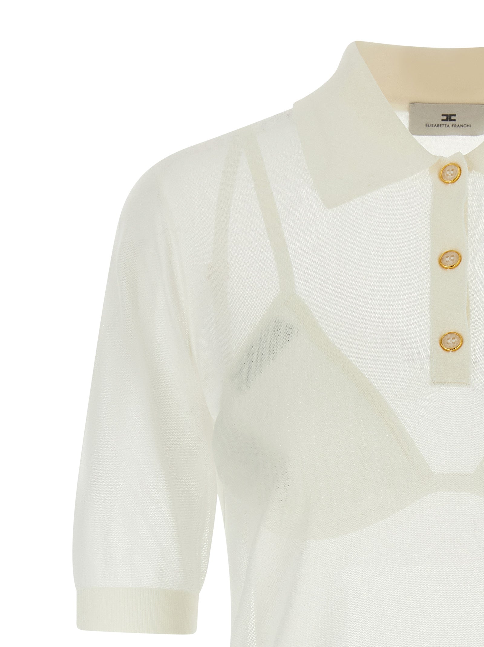 Elisabetta Franchi White Viscose Polo Women's Shirt