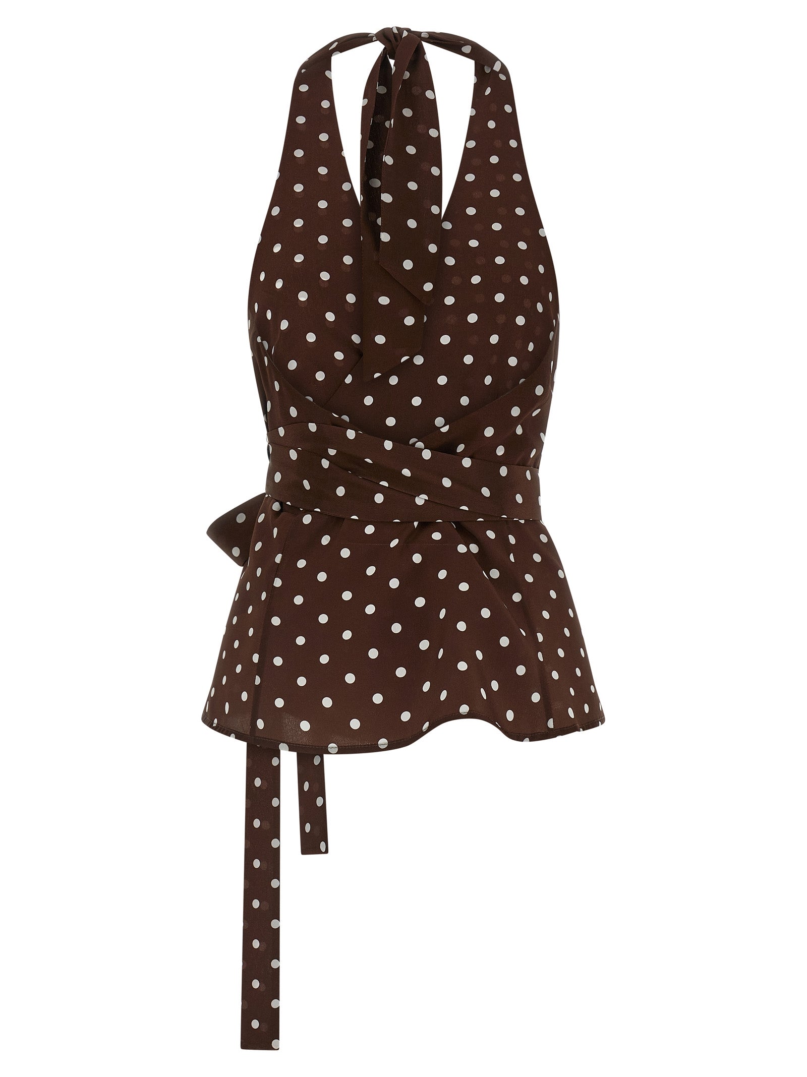 P.A.R.O.S.H. Brown Silk Tank Women's Tops