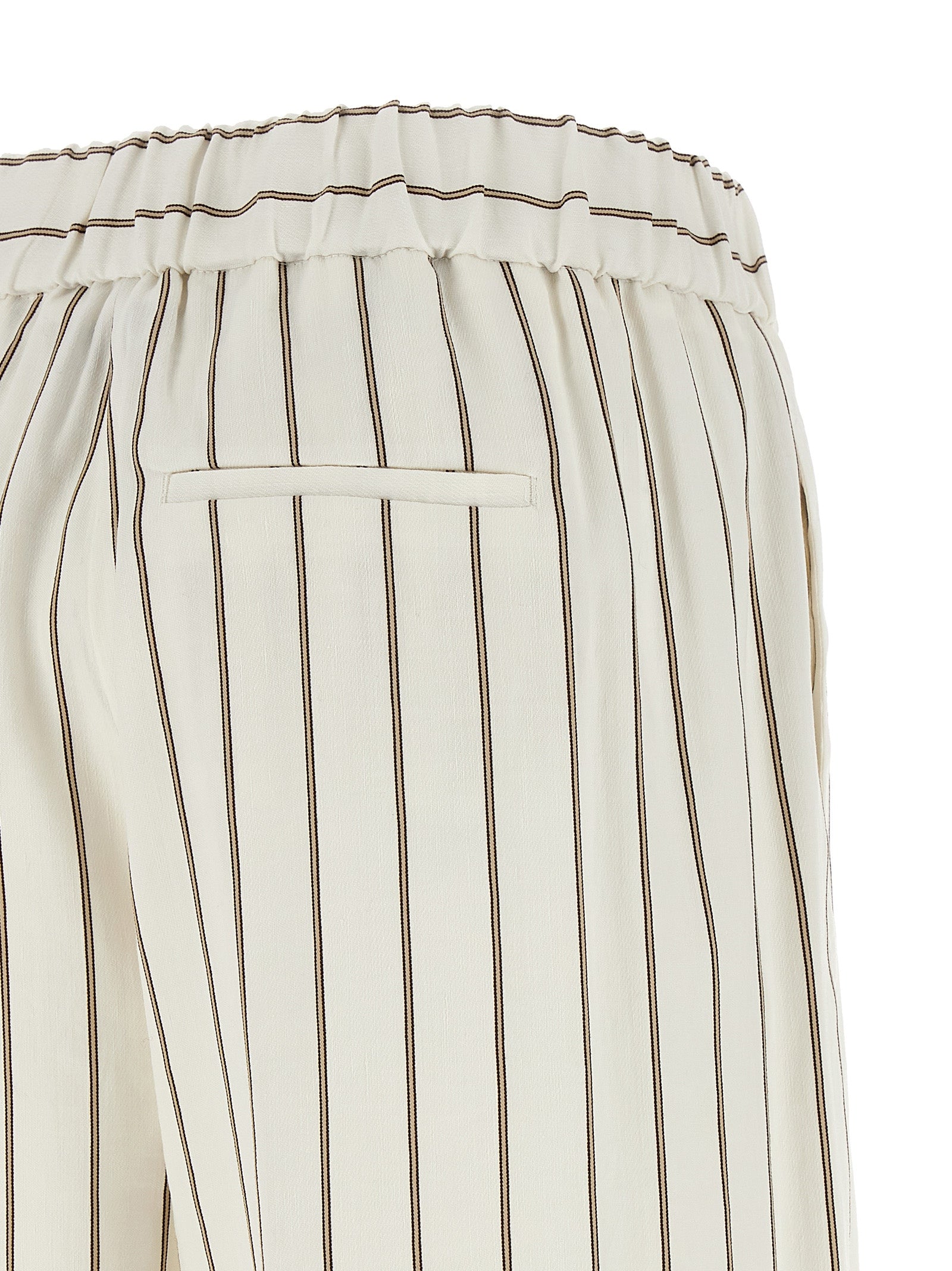 Peserico White Linen Casual Women's Pants